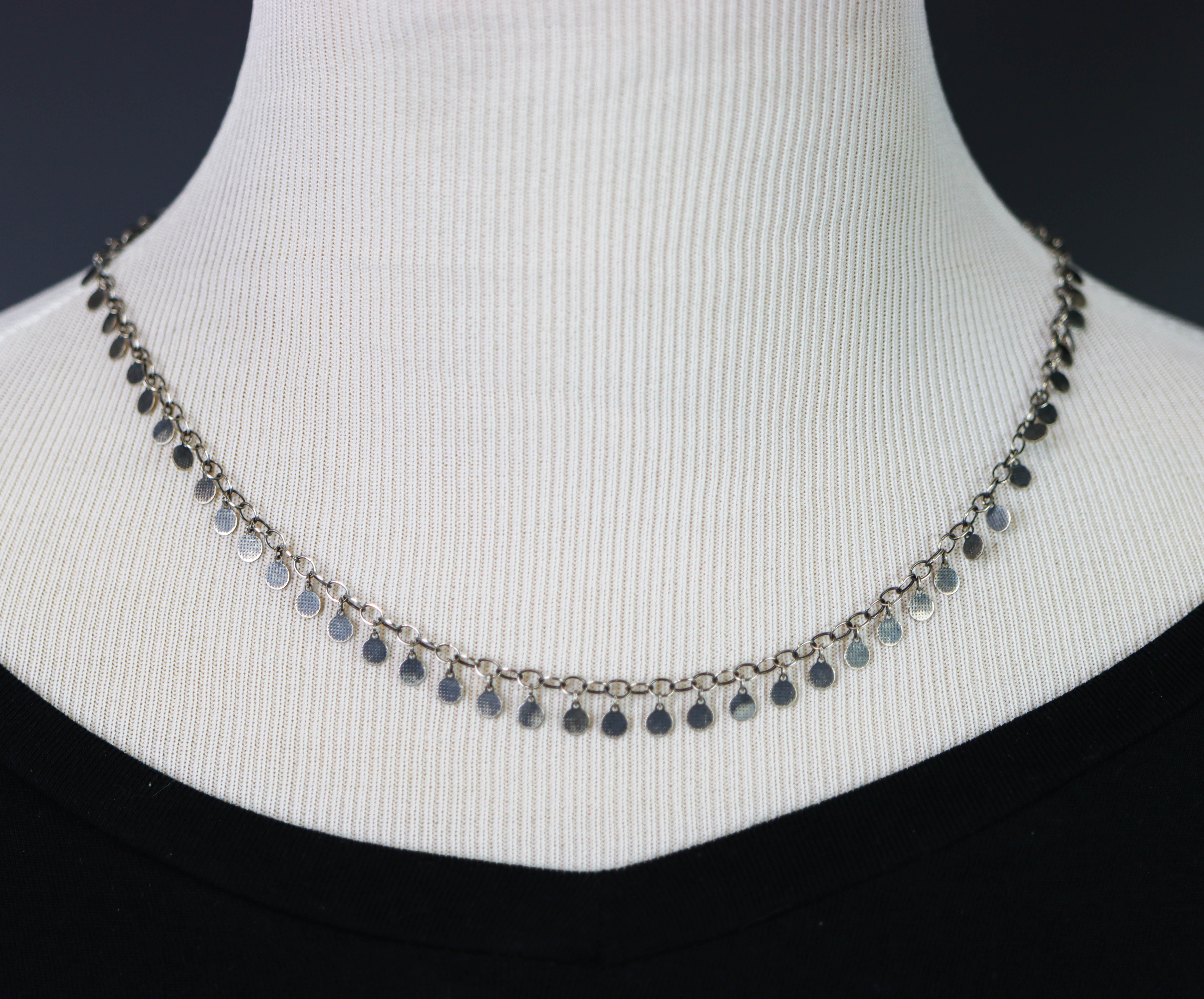 Sterling Silver Chain Necklace Oxidized and Polished Made to Order