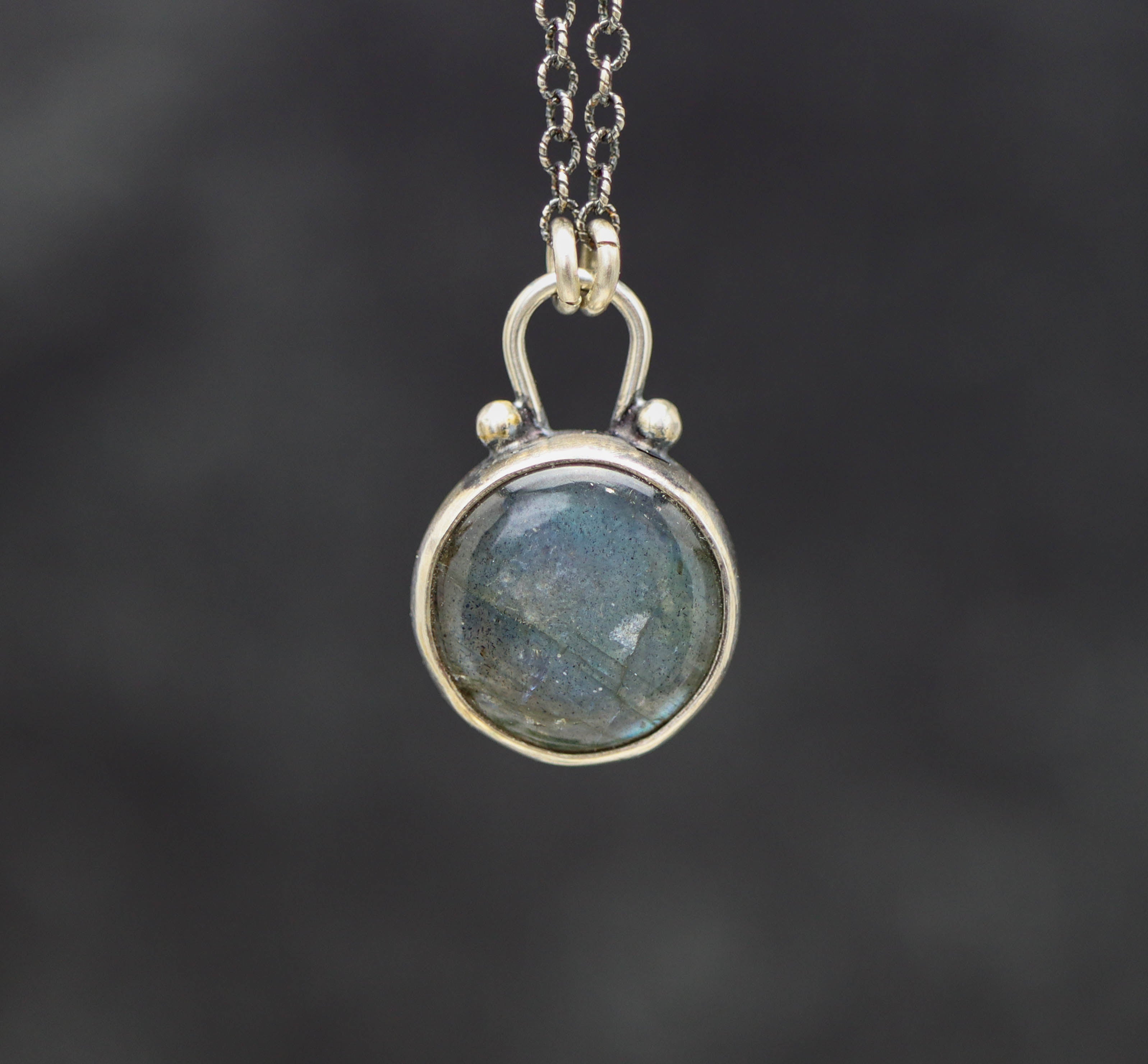 Labradorite Pendant Necklace Sterling Silver