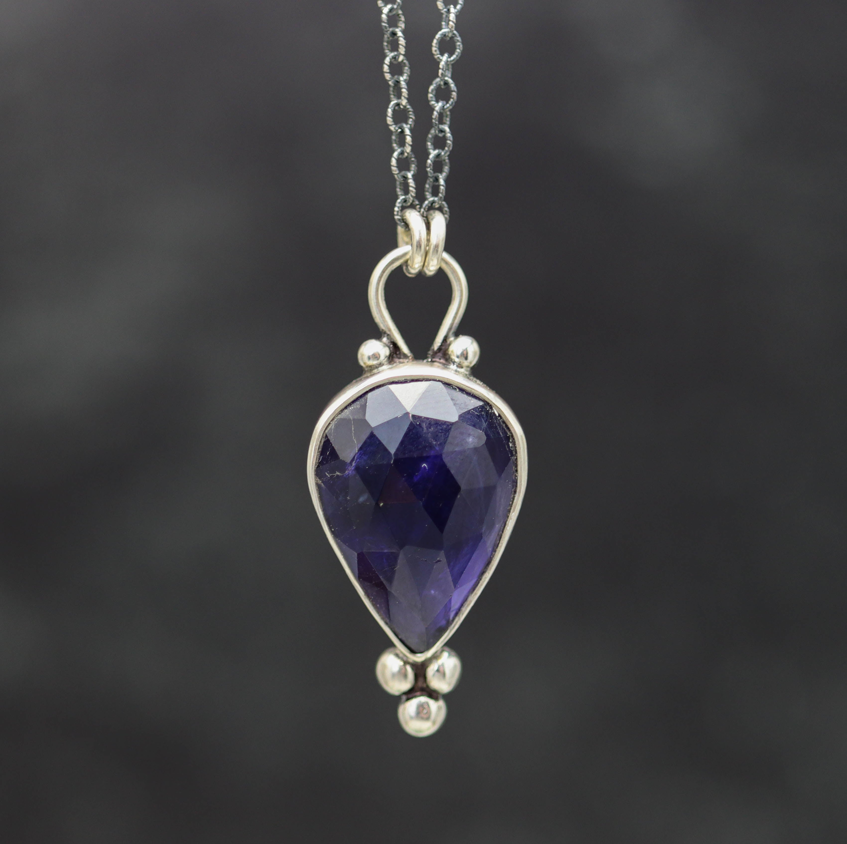 Iolite Pendant Necklace Sterling Silver