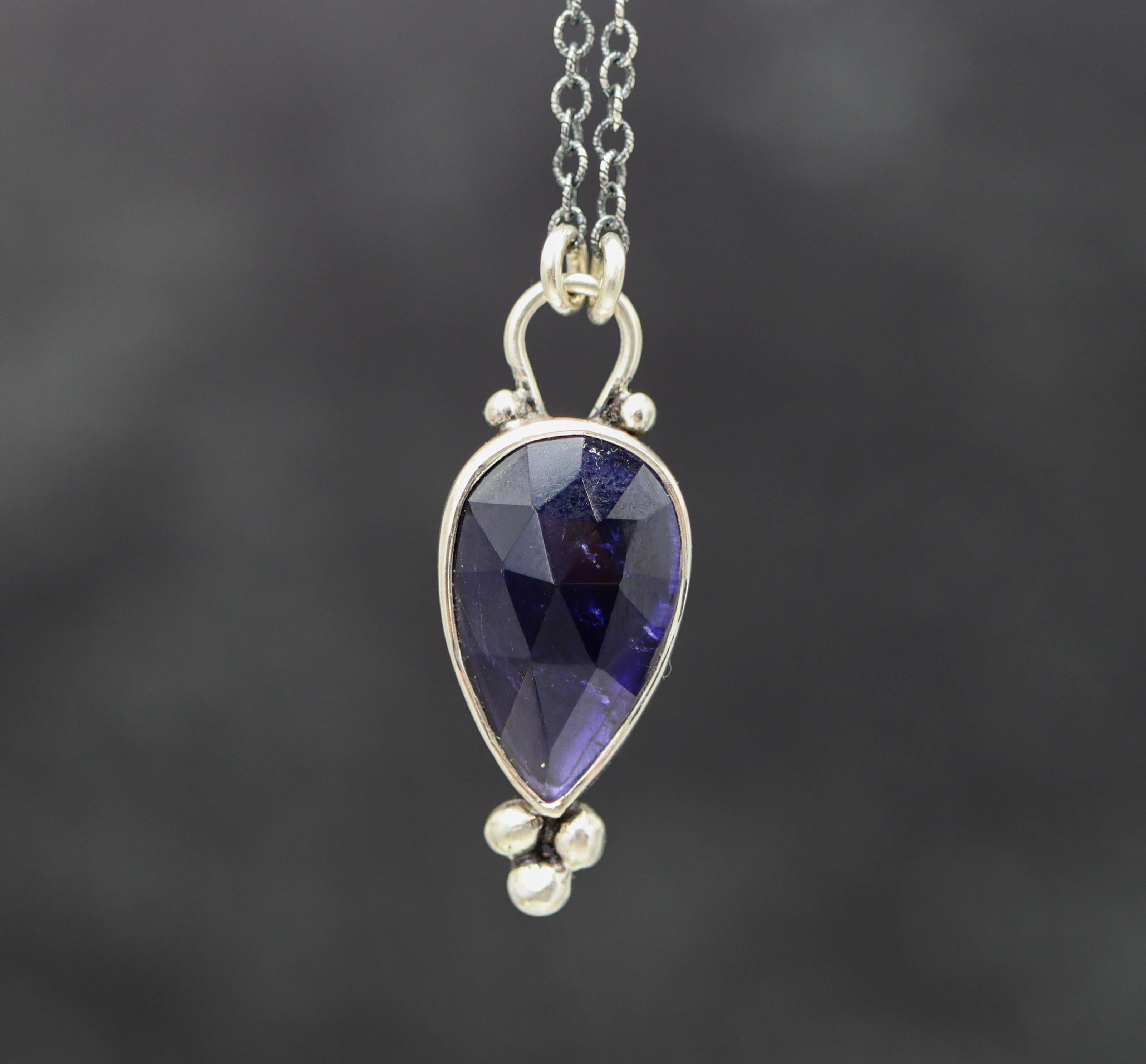 Iolite Pendant Necklace Sterling Silver