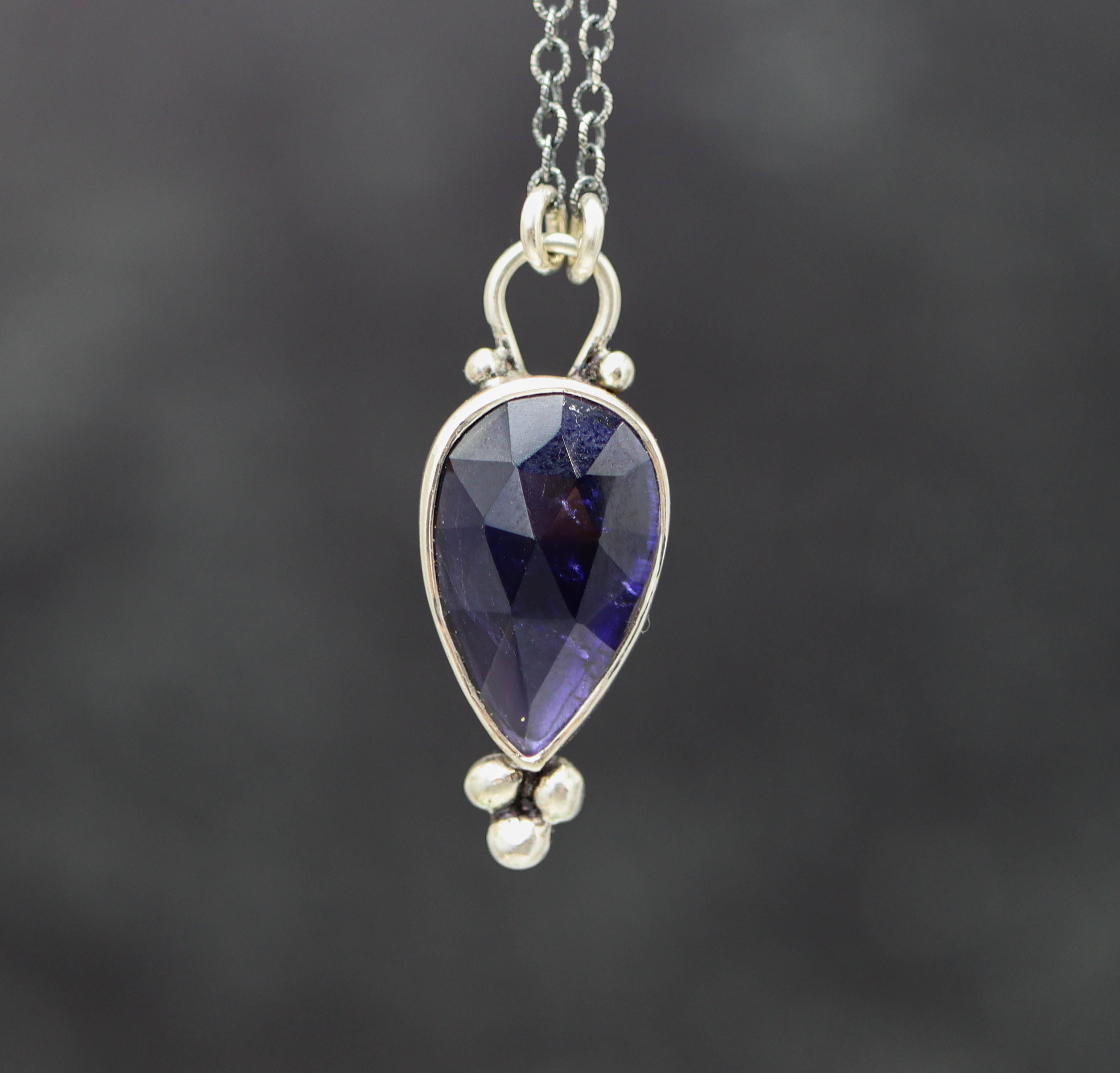 Iolite Pendant Necklace Sterling Silver