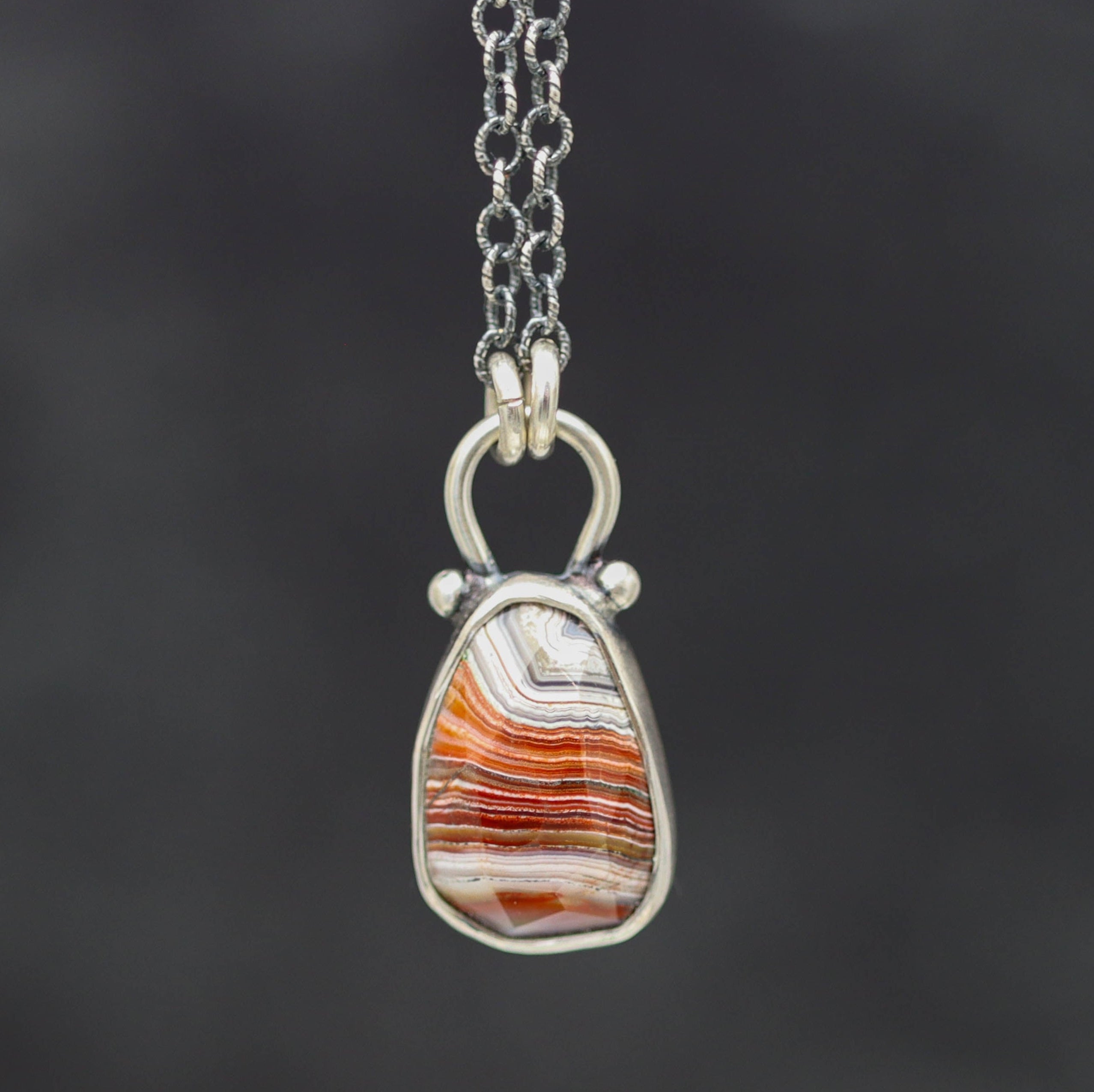 Laguna Agate Petite Pendant Necklace in Sterling Silver