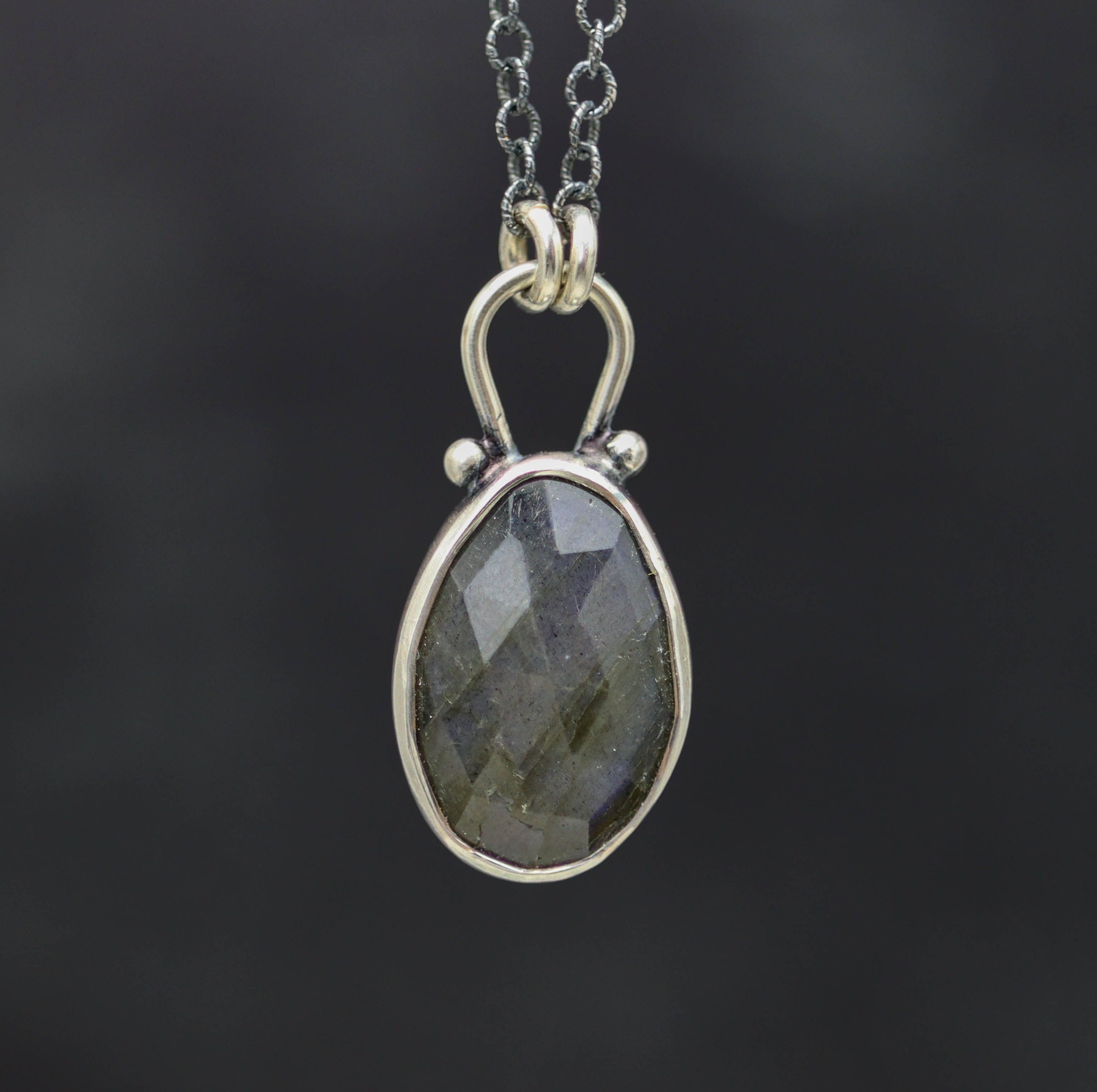 Labradorite Petite Pendant Necklace in Sterling Silver