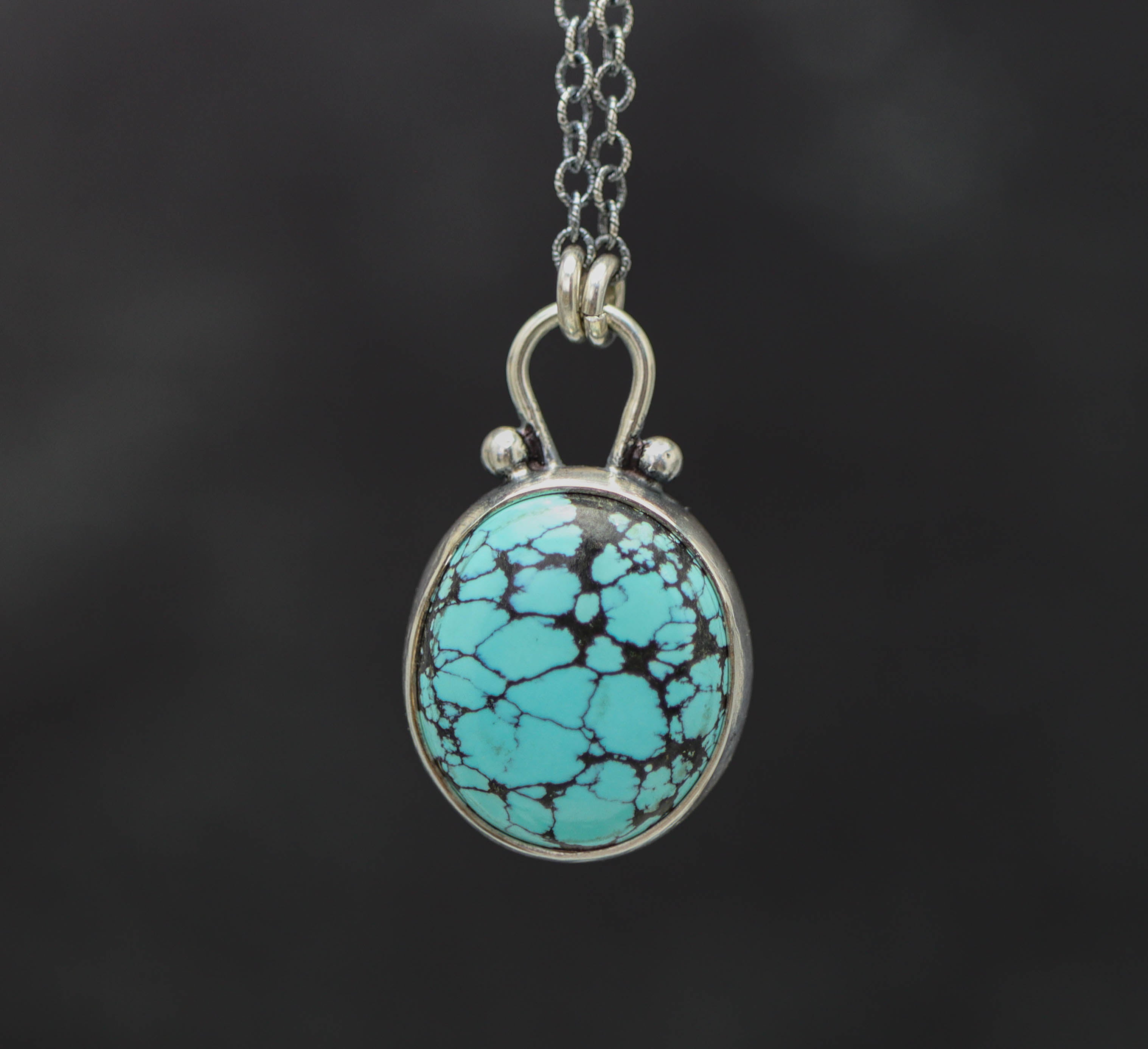 Gobi Turquoise Pendant Necklace Sterling Silver