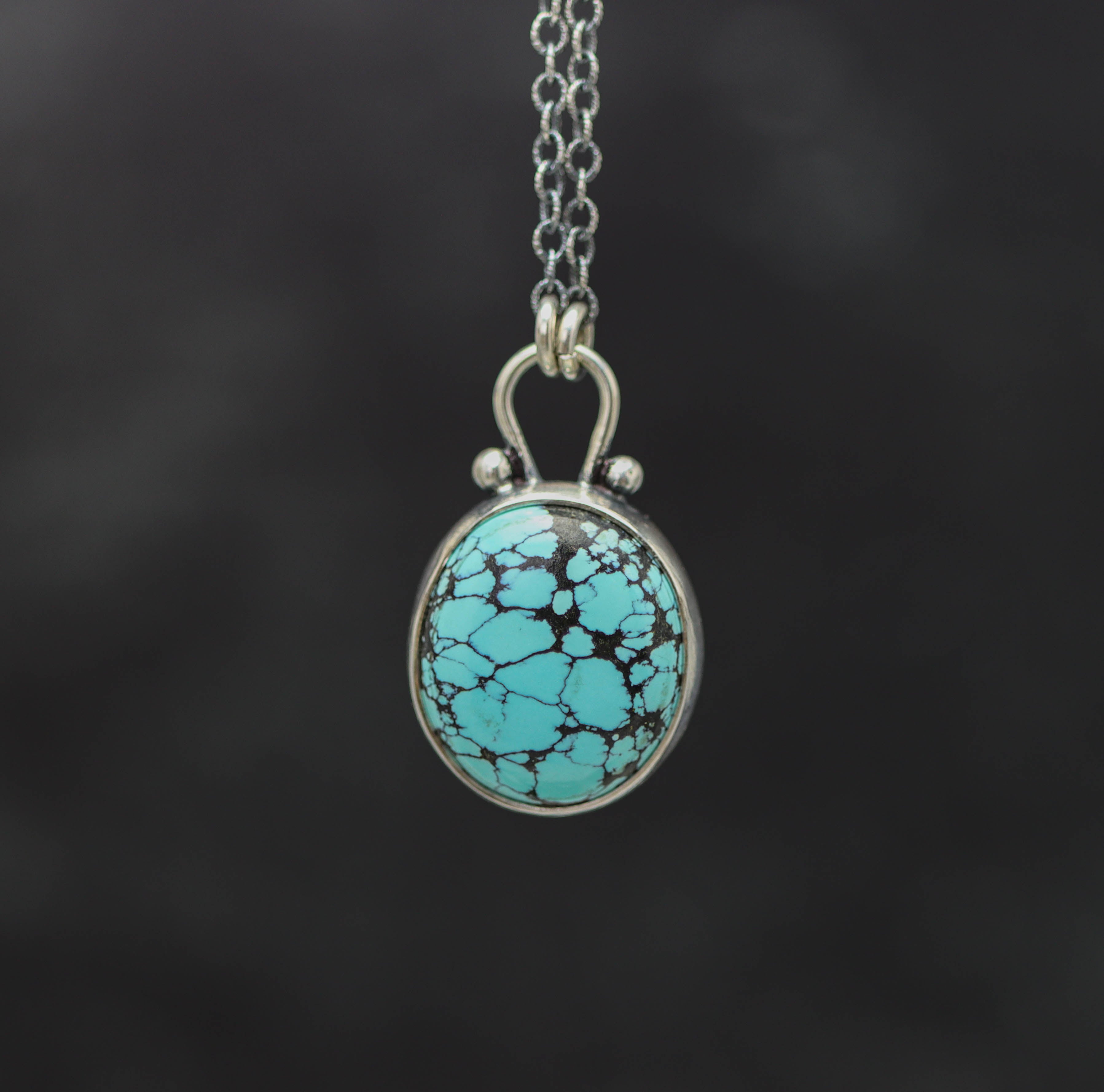 Gobi Turquoise Pendant Necklace Sterling Silver