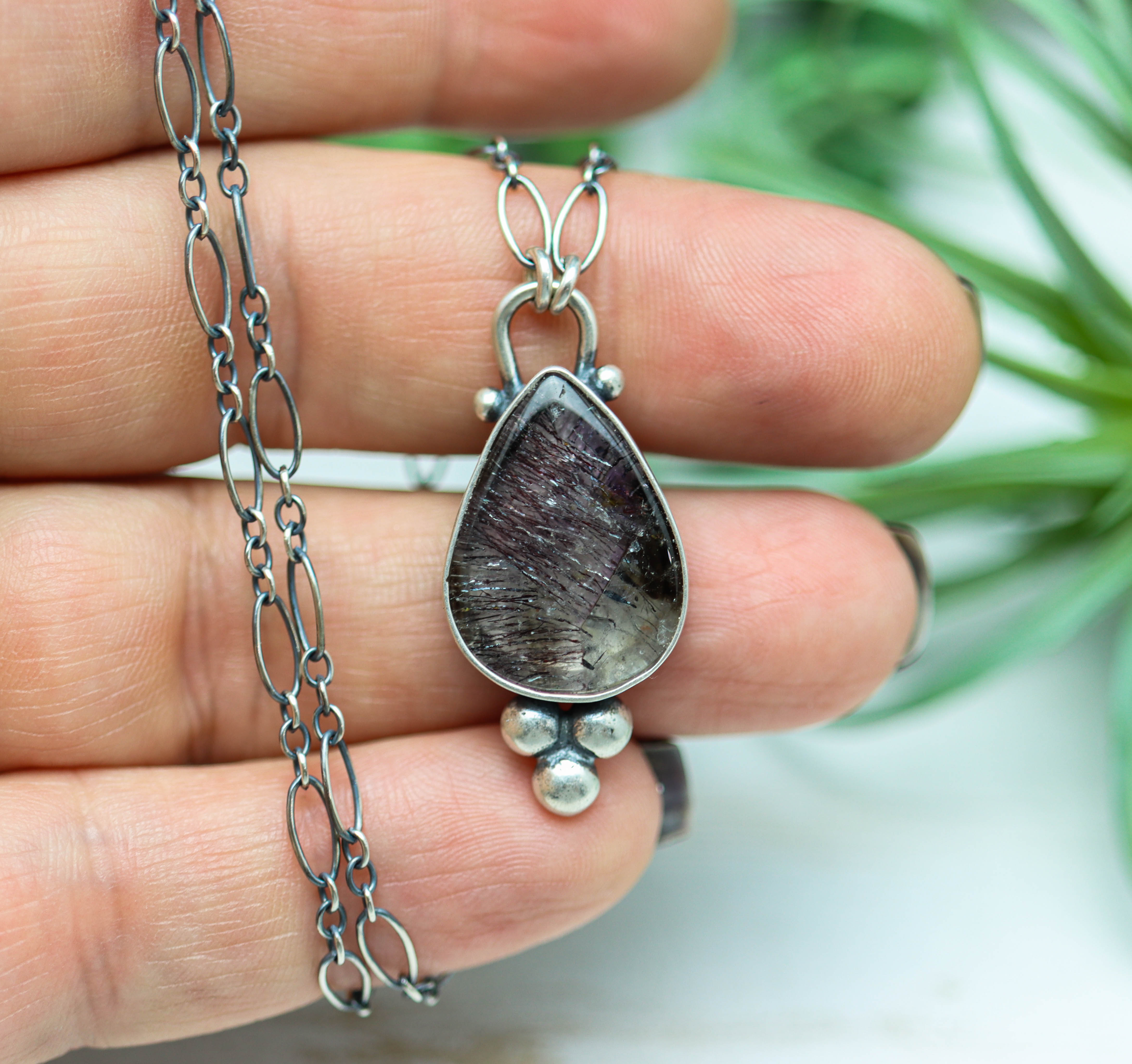 Super Seven or Melody Stone Pendant Sterling Silver Gemstone Necklace