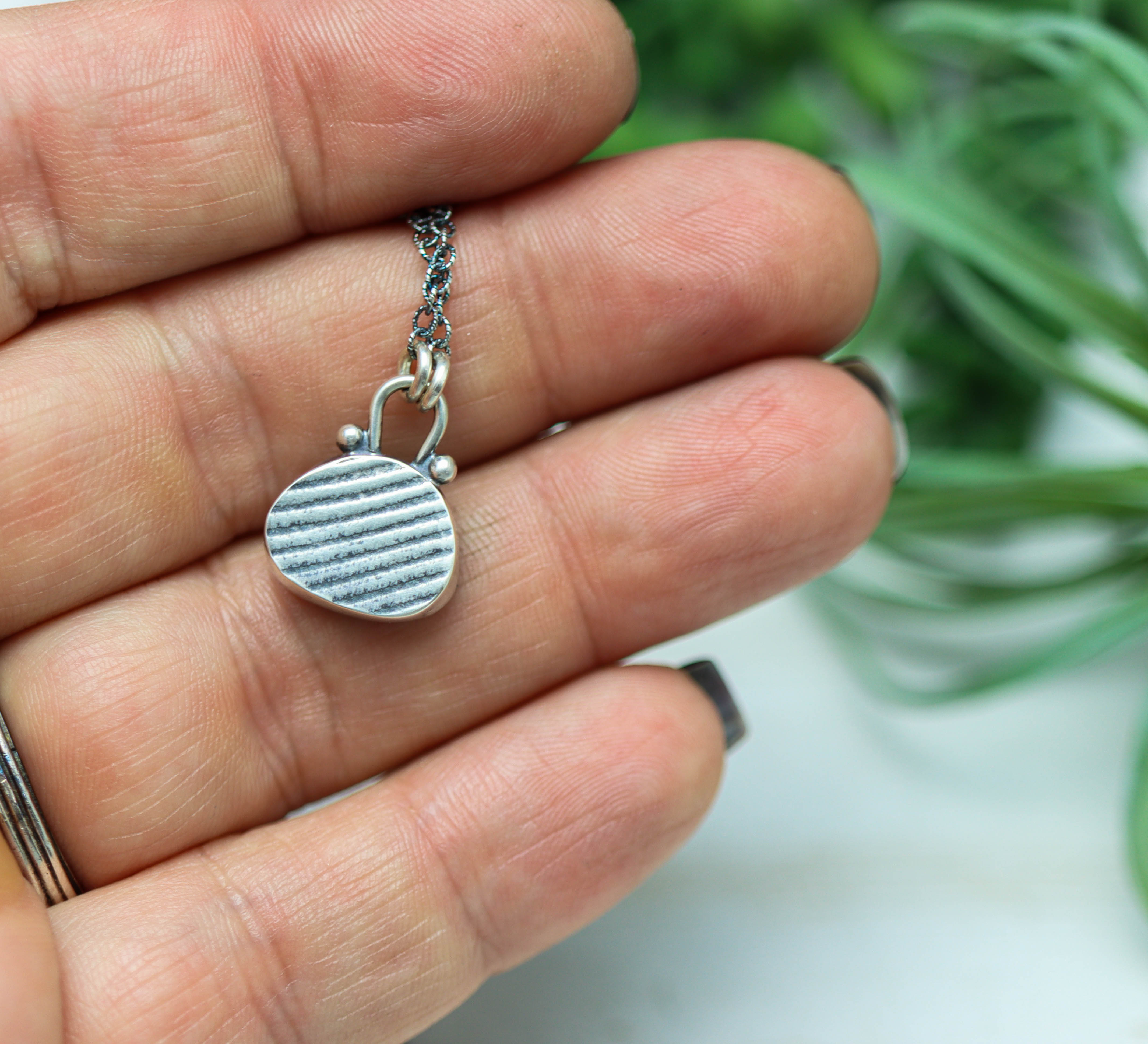 African Fire Sunstone Pendant Necklace Sterling Silver