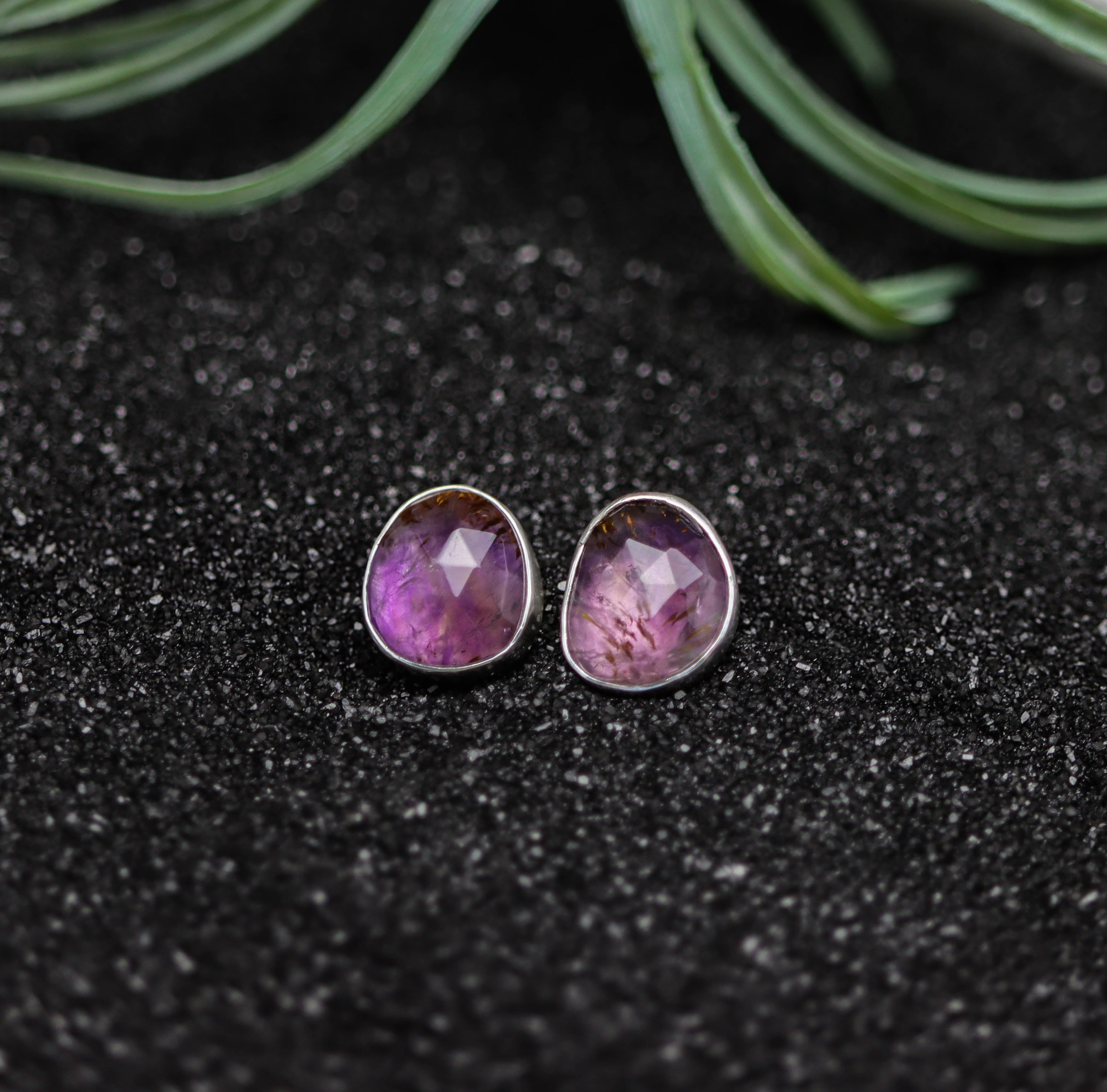 Super Seven Stud Earrings Sterling Silver