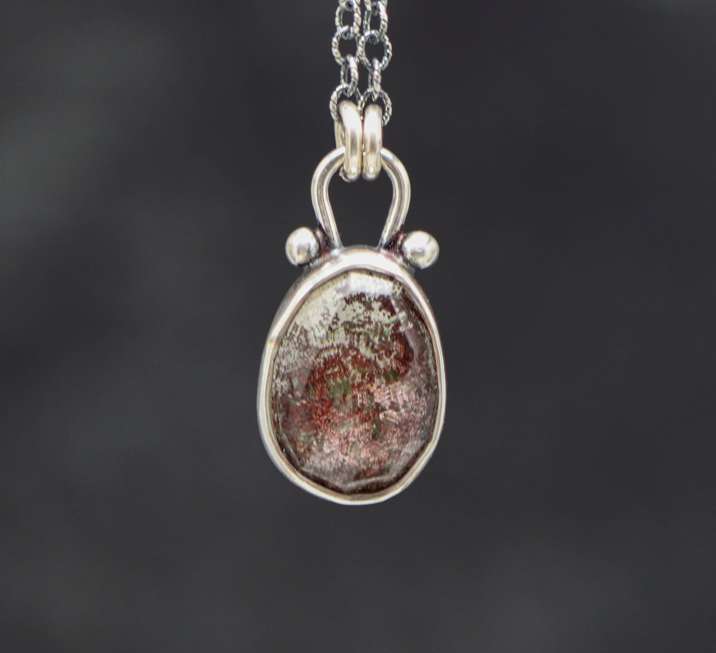 Garden Quartz Pendant Necklace Sterling Silver