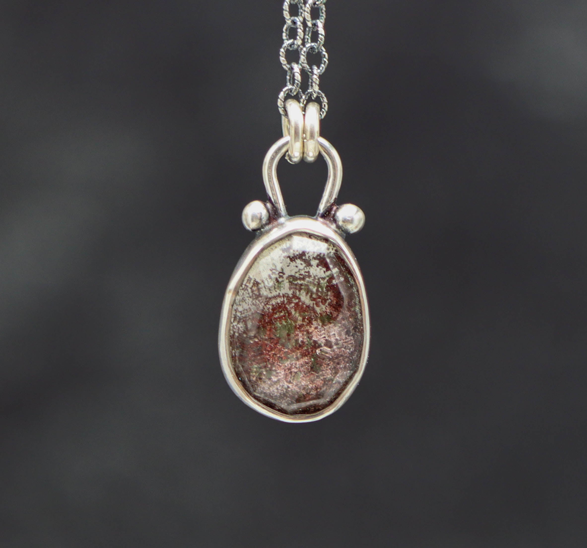 Garden Quartz Pendant Necklace Sterling Silver