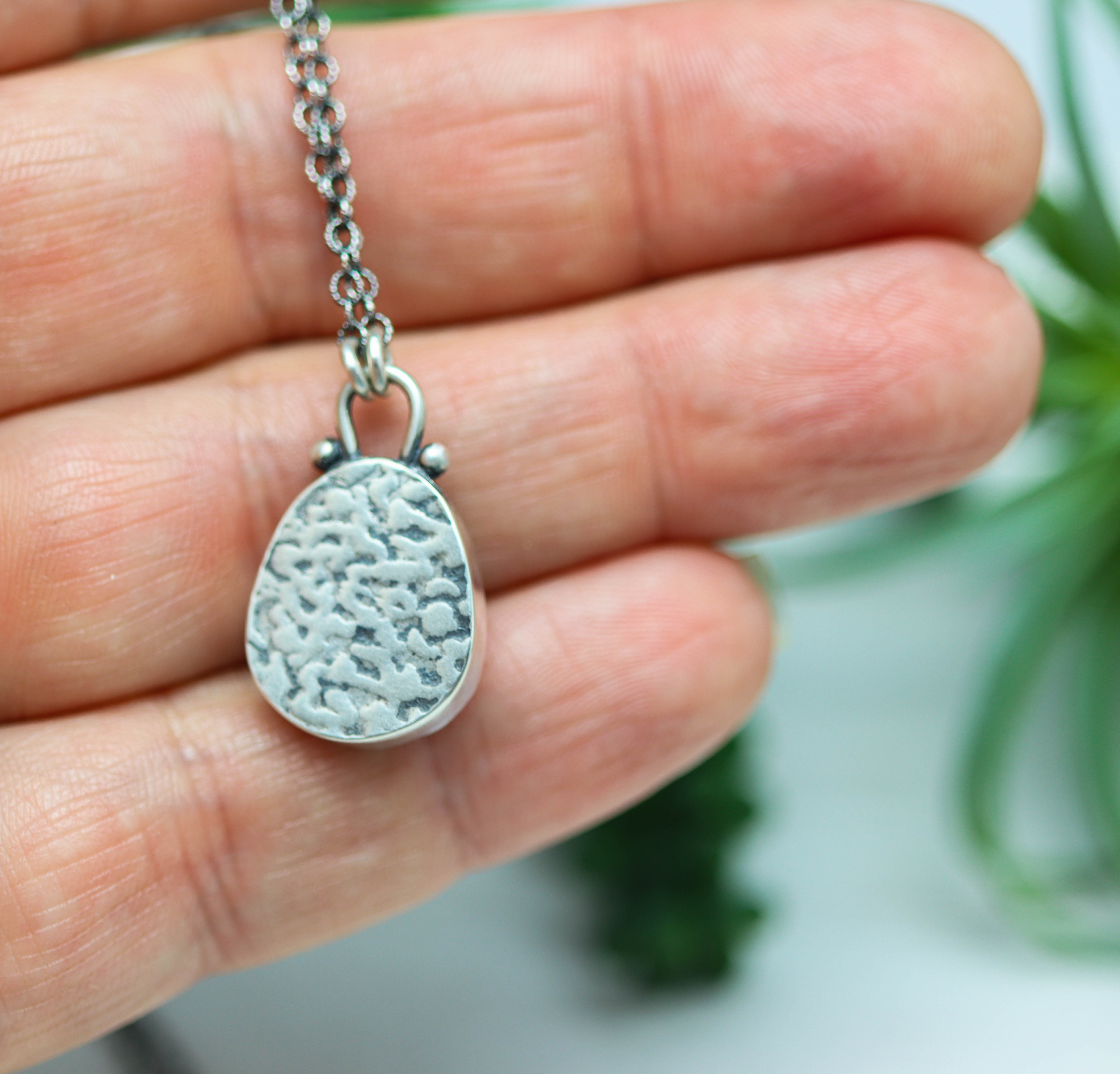 Rainbow Moonstone Pendant Necklace Sterling Silver
