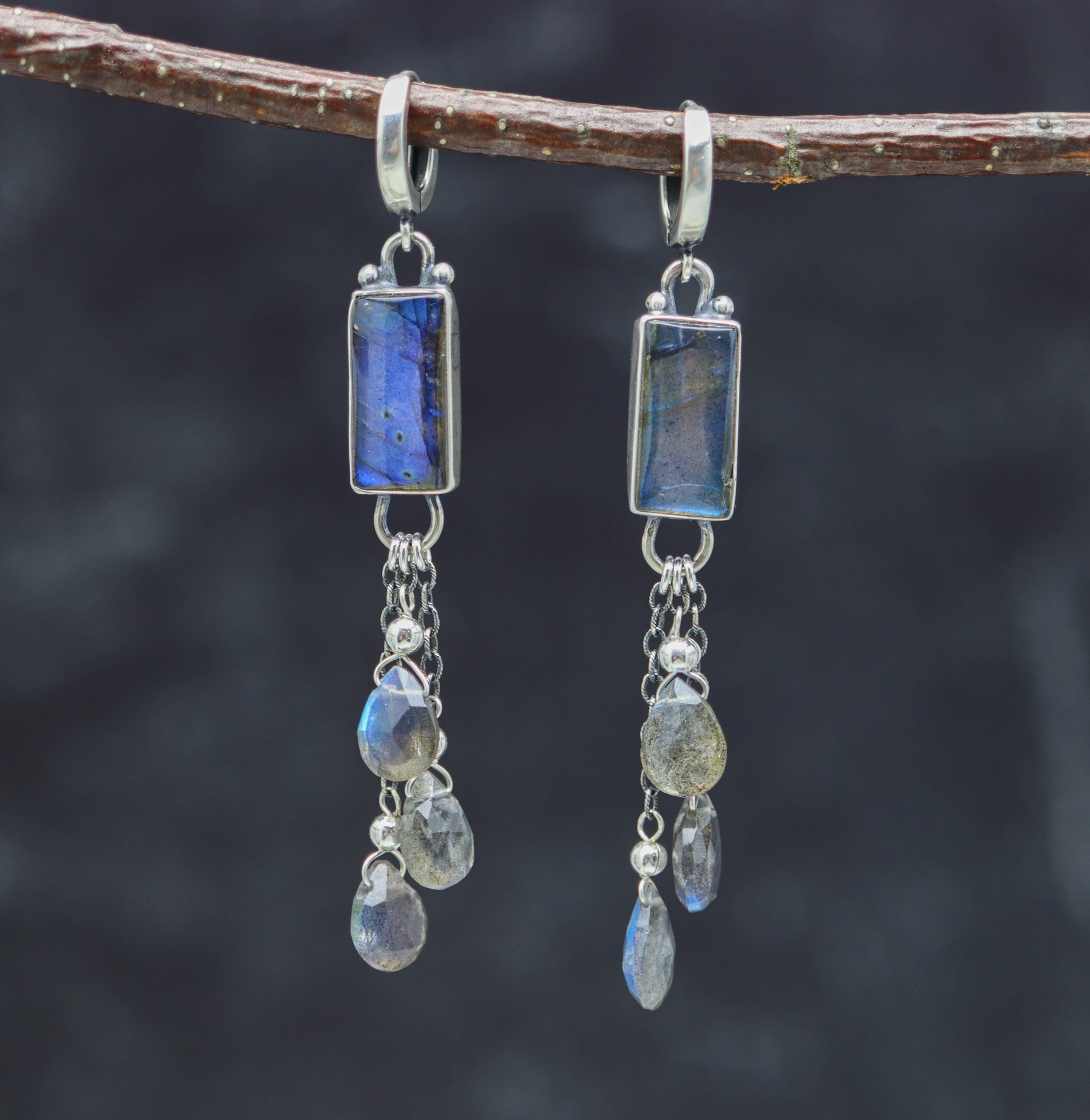 Labradorite Sterling Silver Dangle Earrings