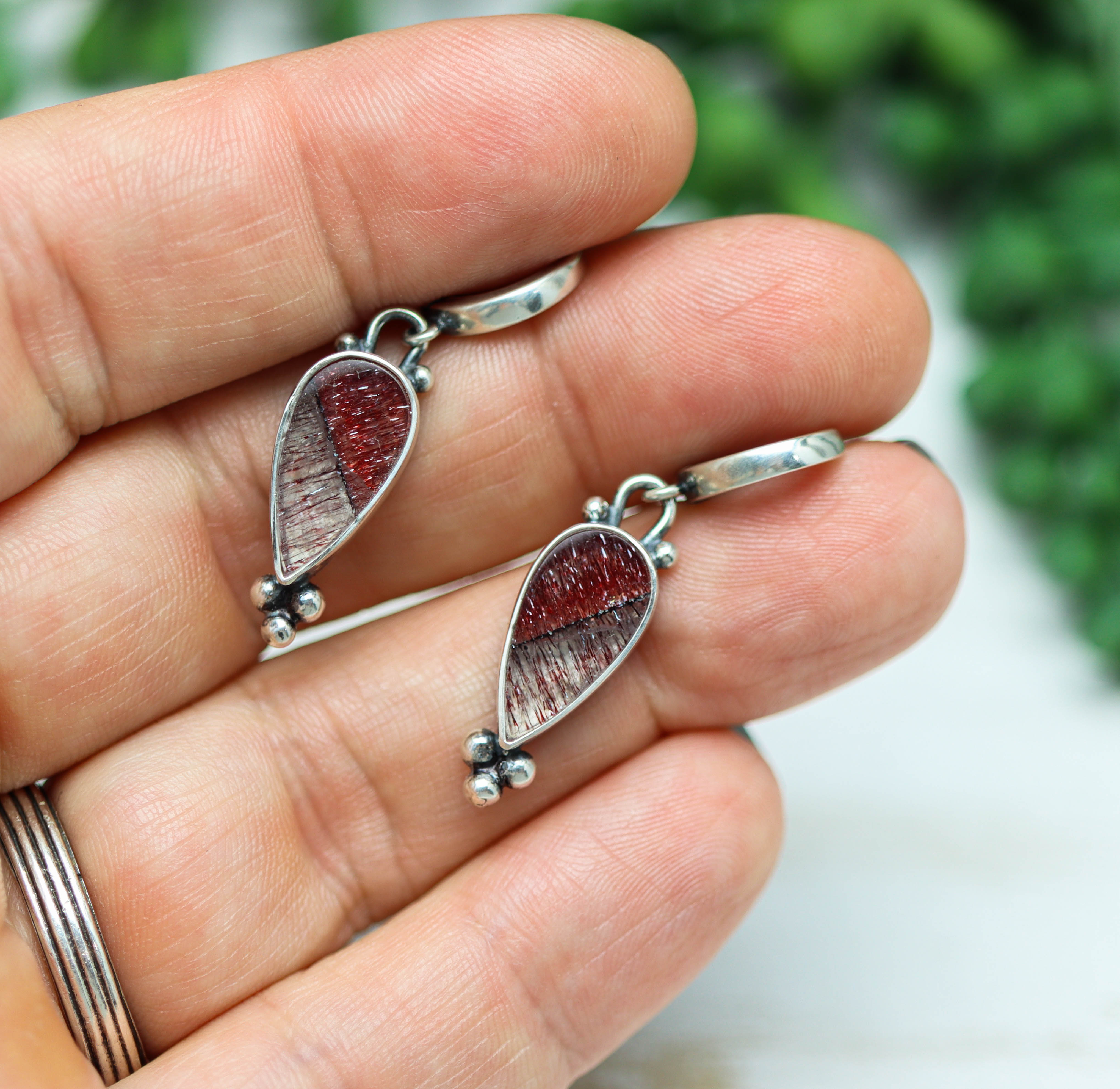 Super Seven Sterling Silver Dangle Earrings
