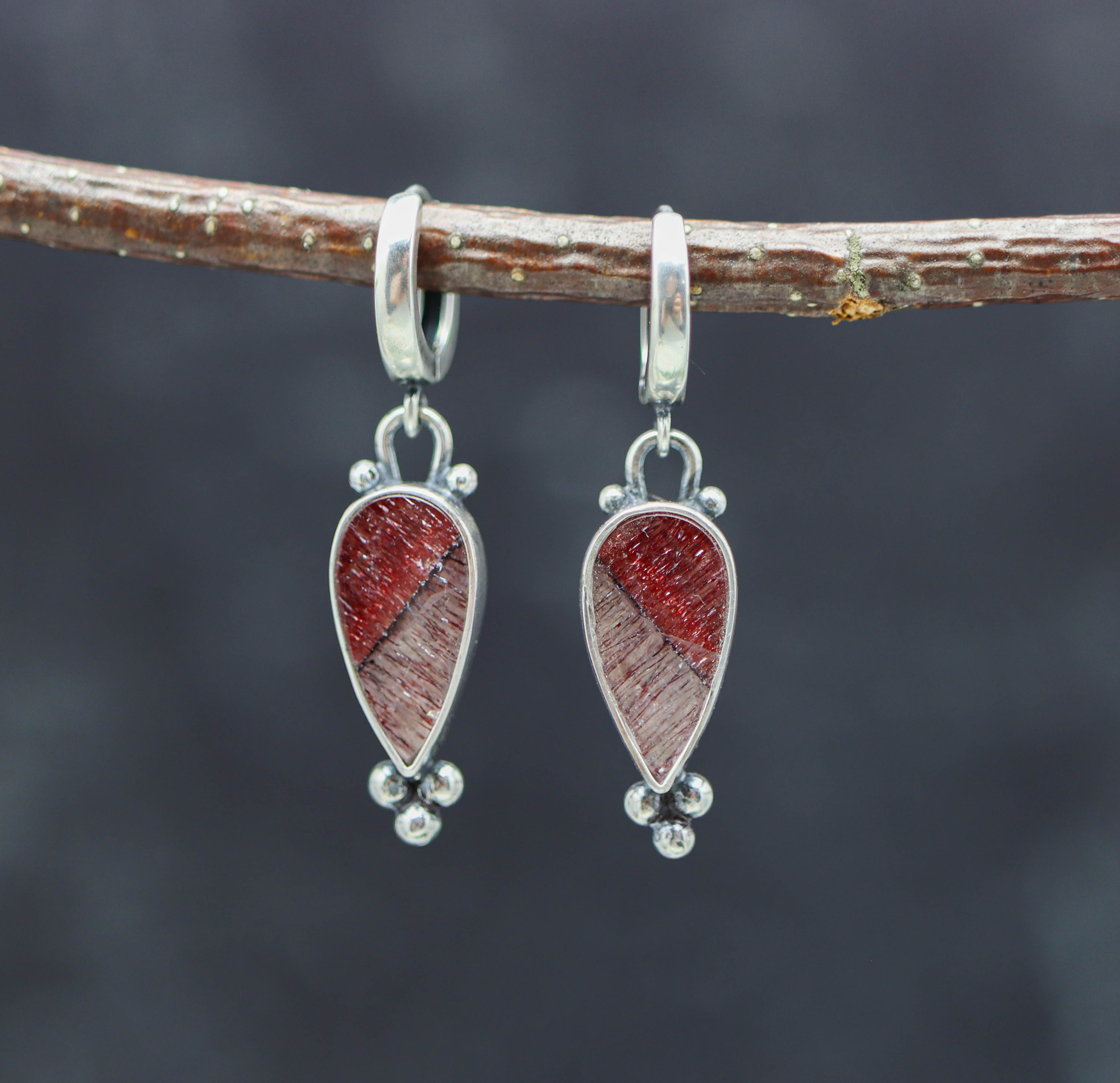 Super Seven Sterling Silver Dangle Earrings