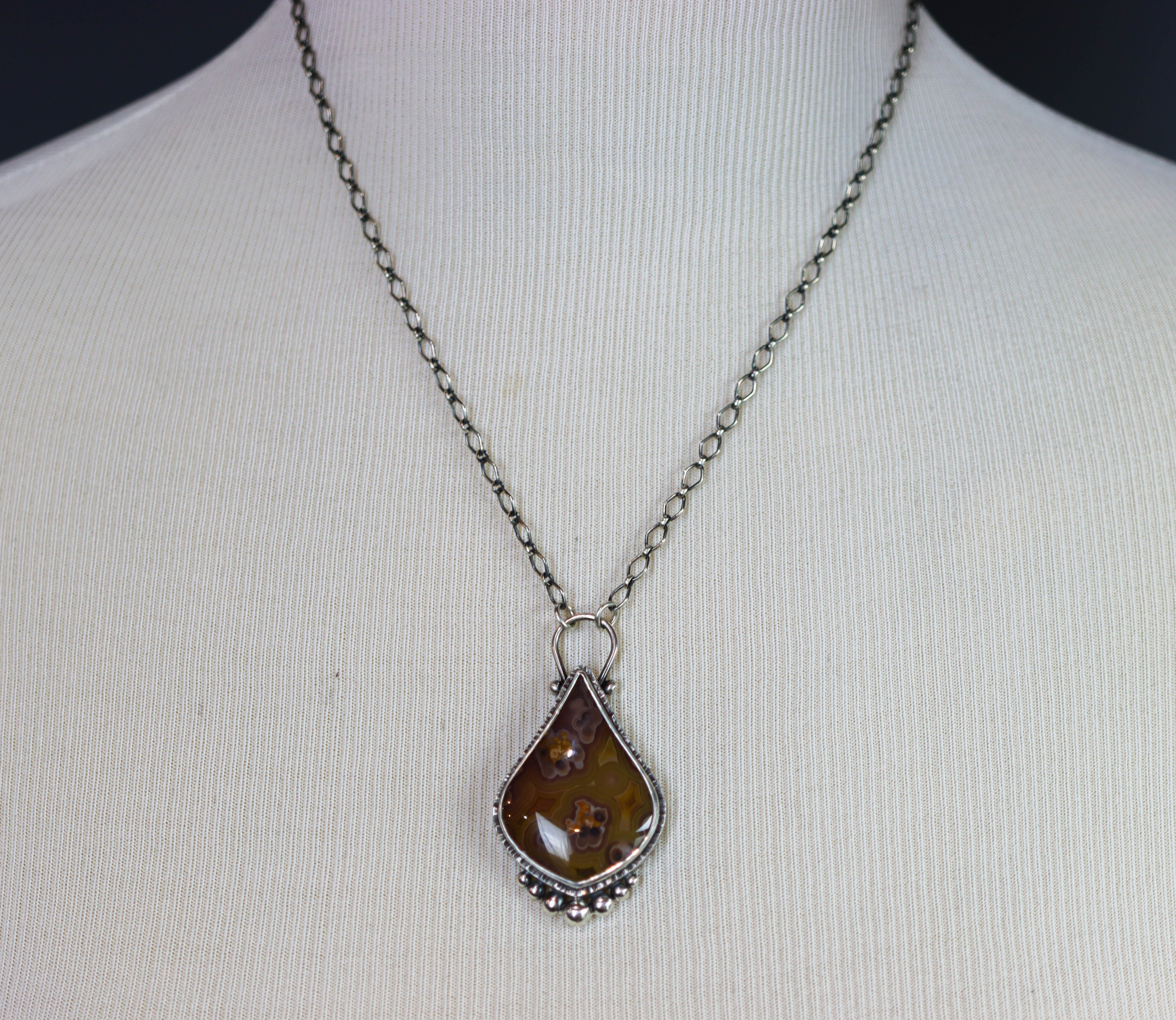 Laguna Agate Pendant Necklace Sterling Silver