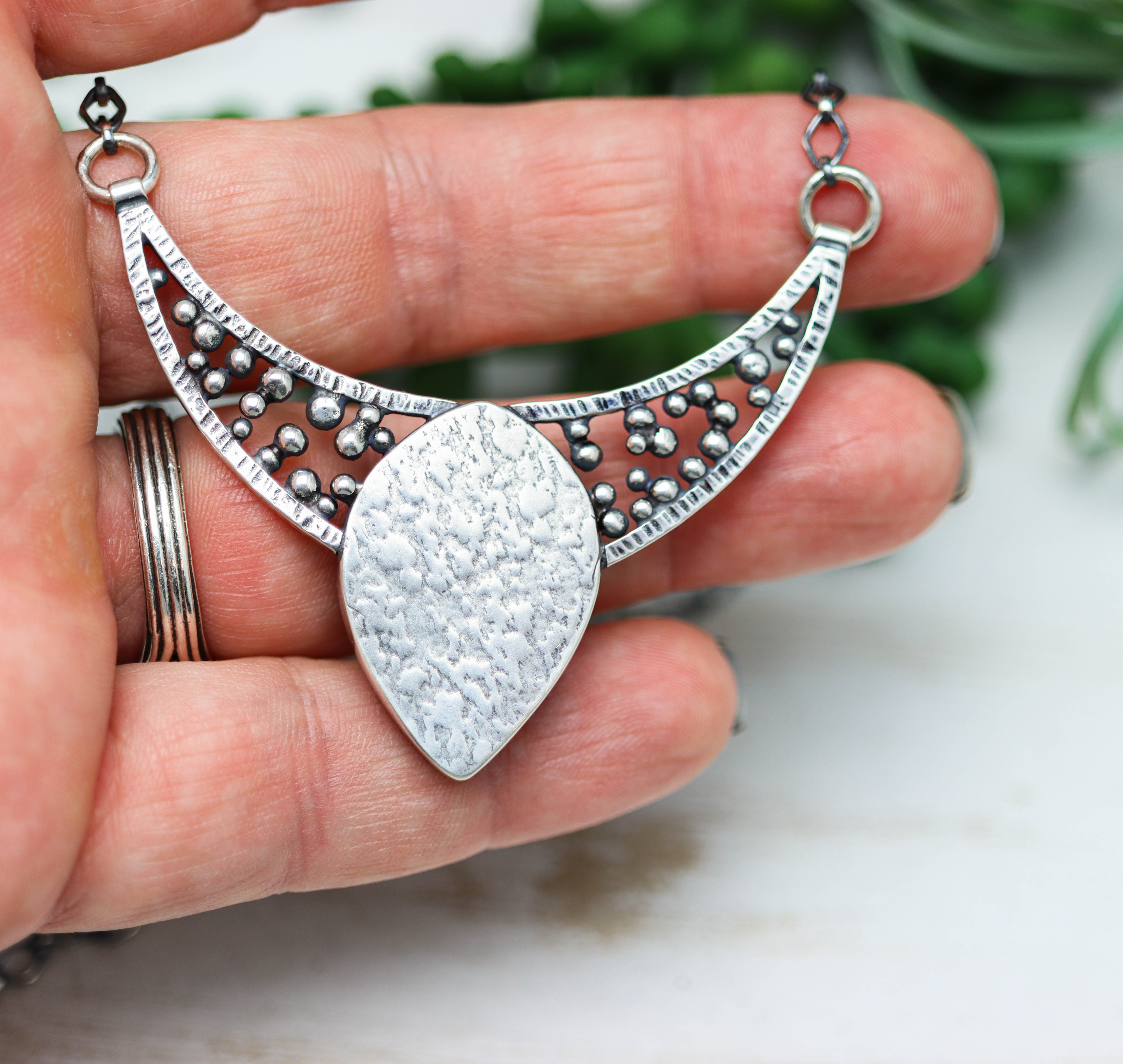 Vivid Blue Shattuckite Pendant Sterling Silver Gemstone Necklace