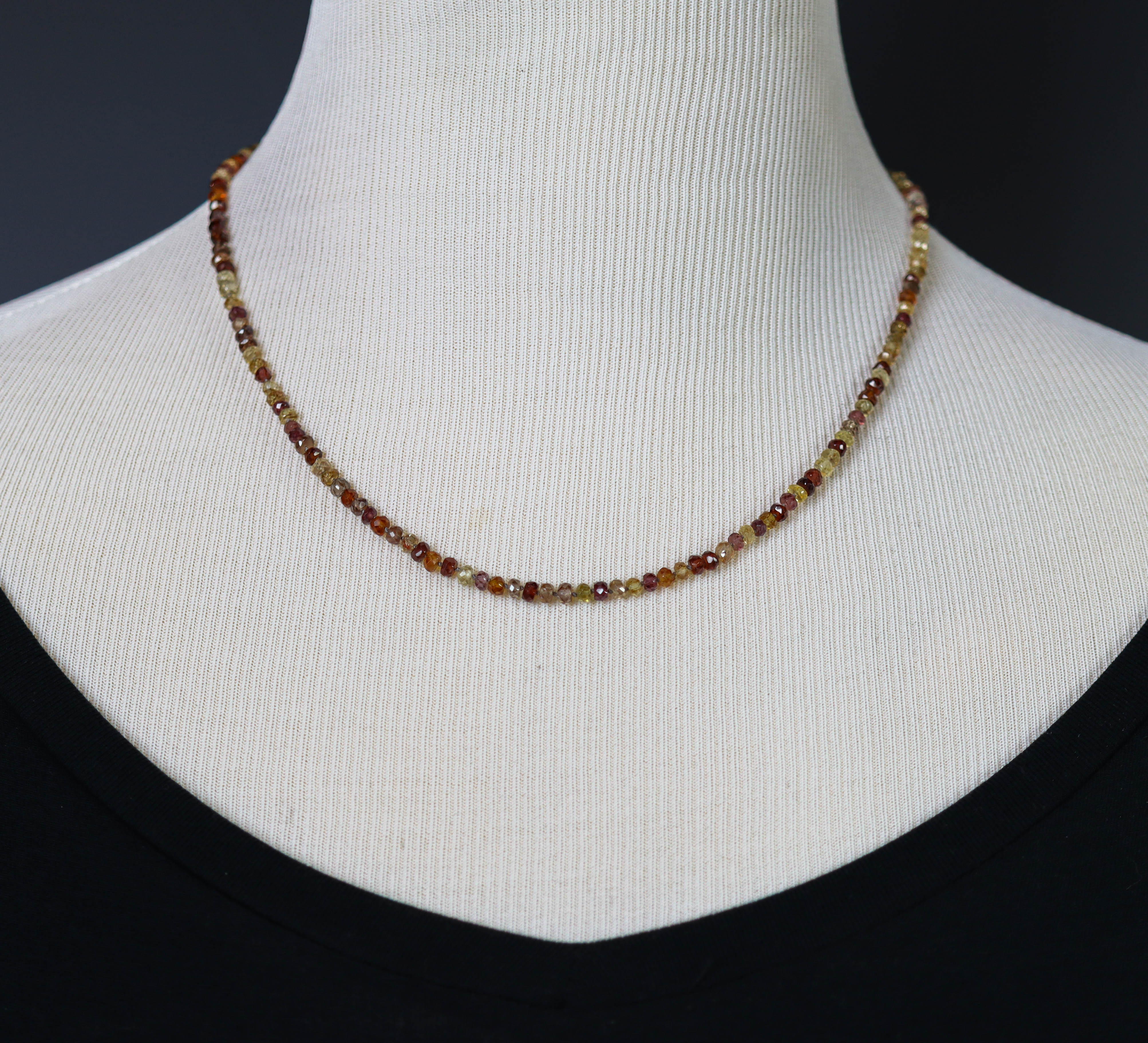 Tundra Sapphire Hand Knotted Bead Necklace Sterling Silver