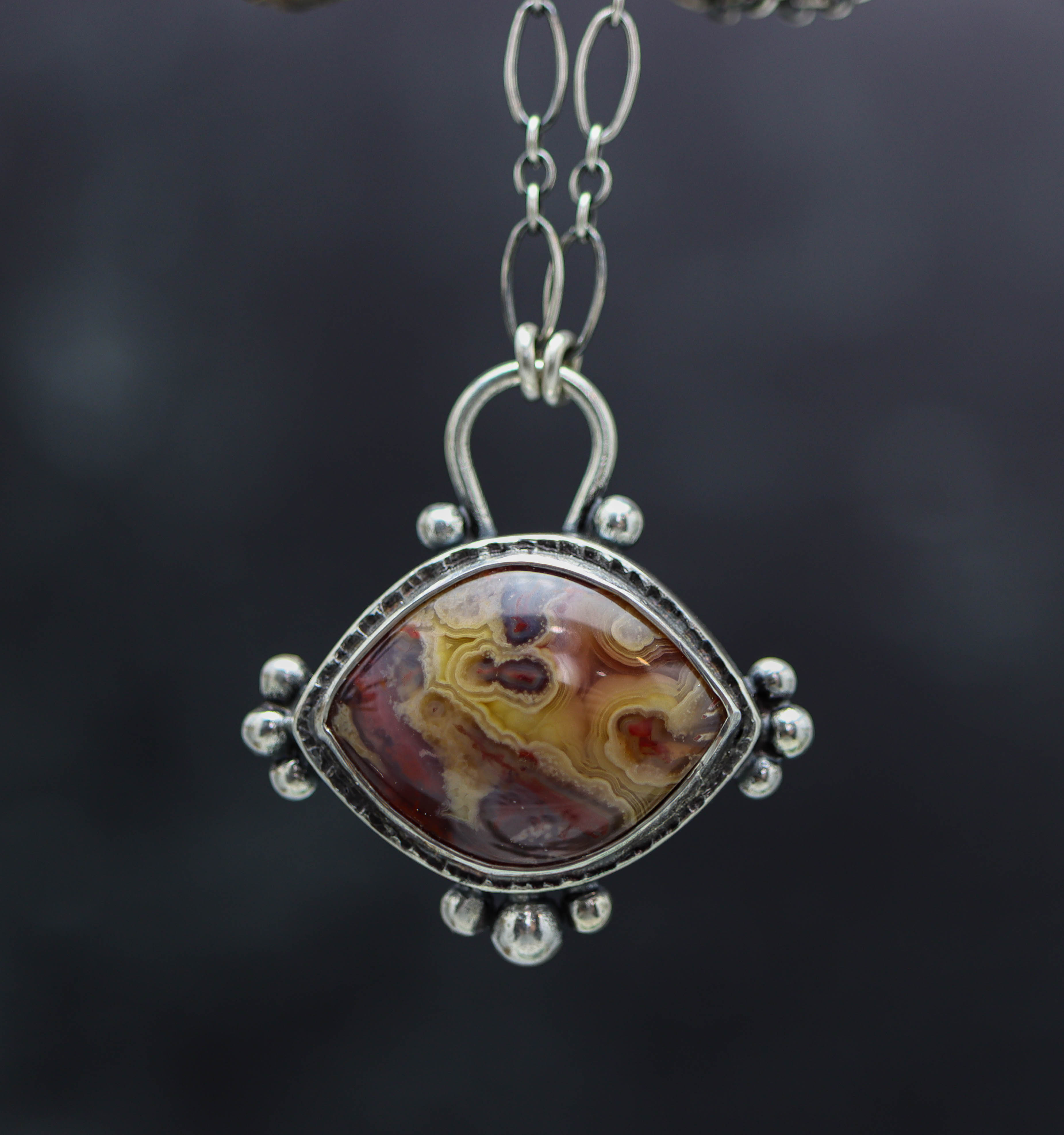 Laguna Agate Pendant Necklace Sterling Silver
