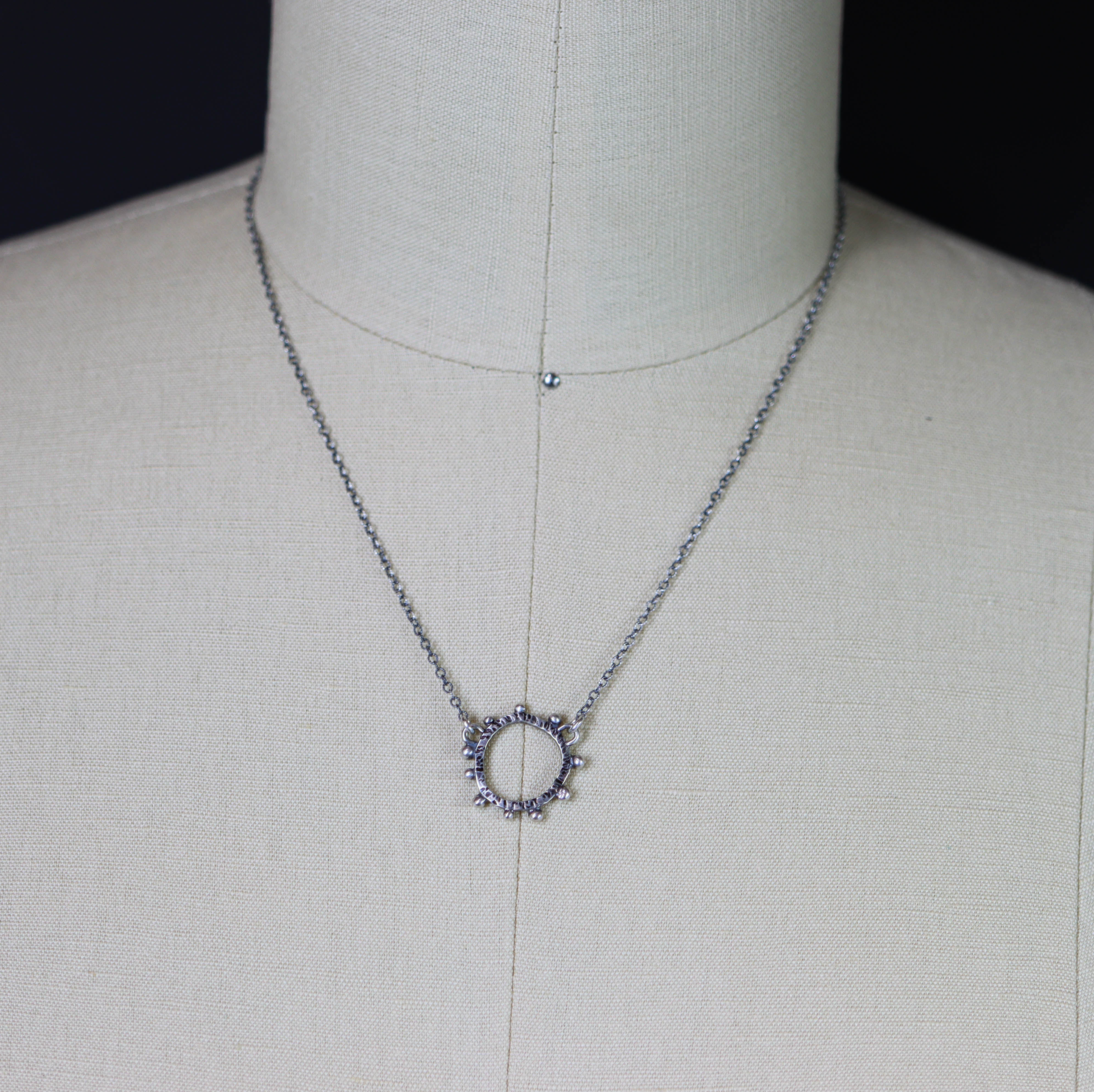 Wonky Circle Sterling Silver Necklace - Large