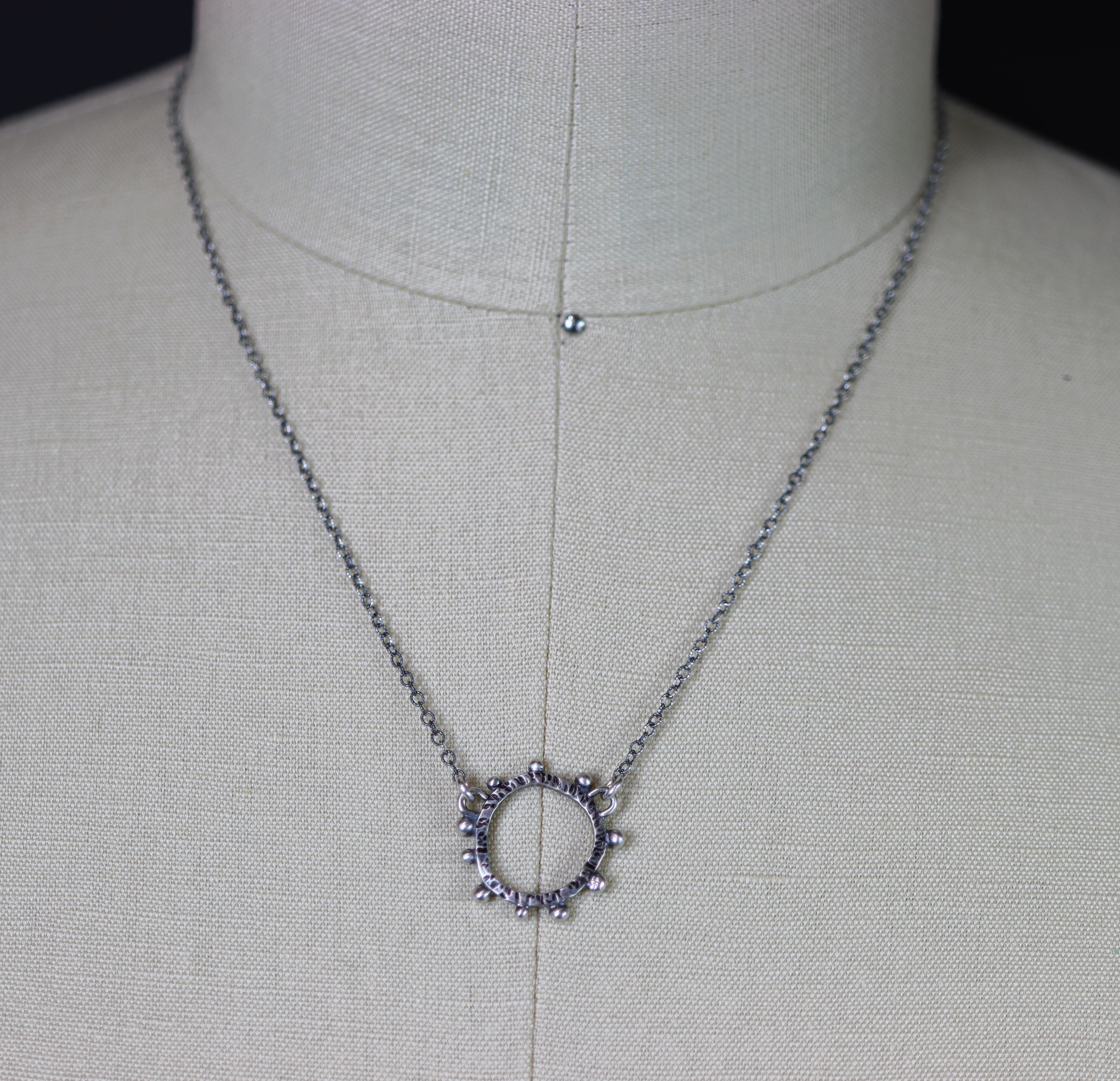 Wonky Circle Sterling Silver Necklace - Large