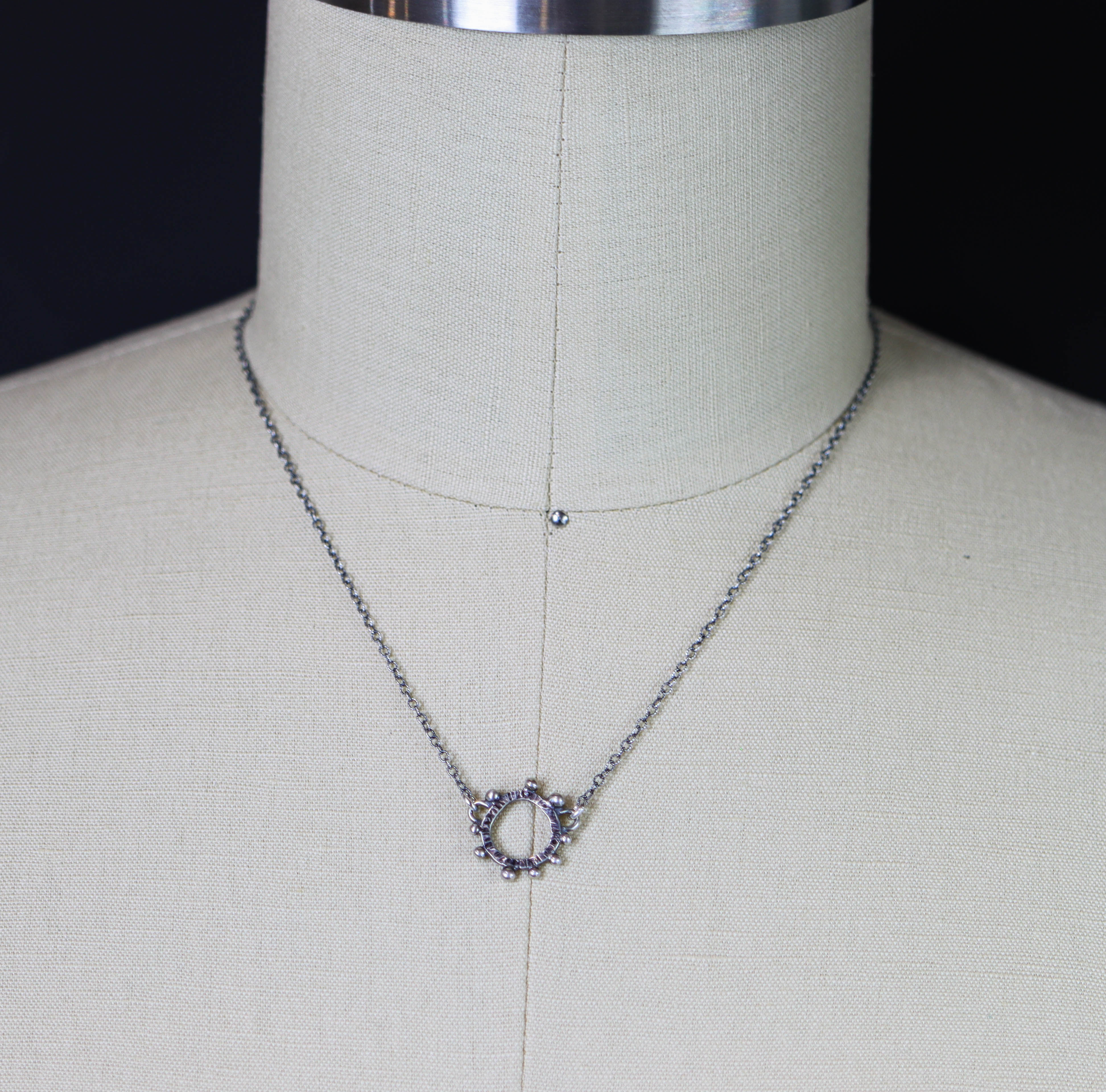 Wonky Circle Sterling Silver Necklace - Small