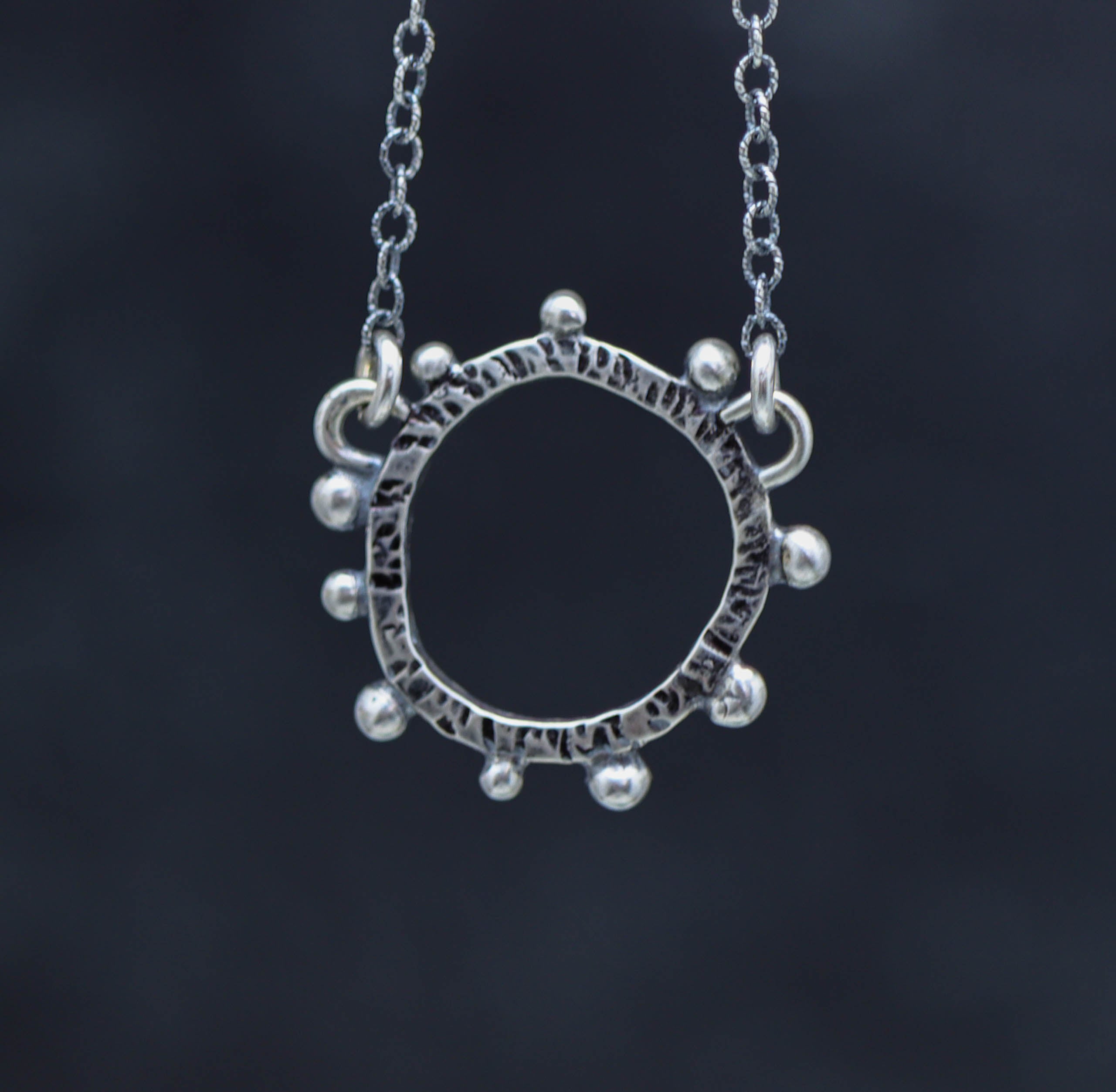 Wonky Circle Sterling Silver Necklace - Large