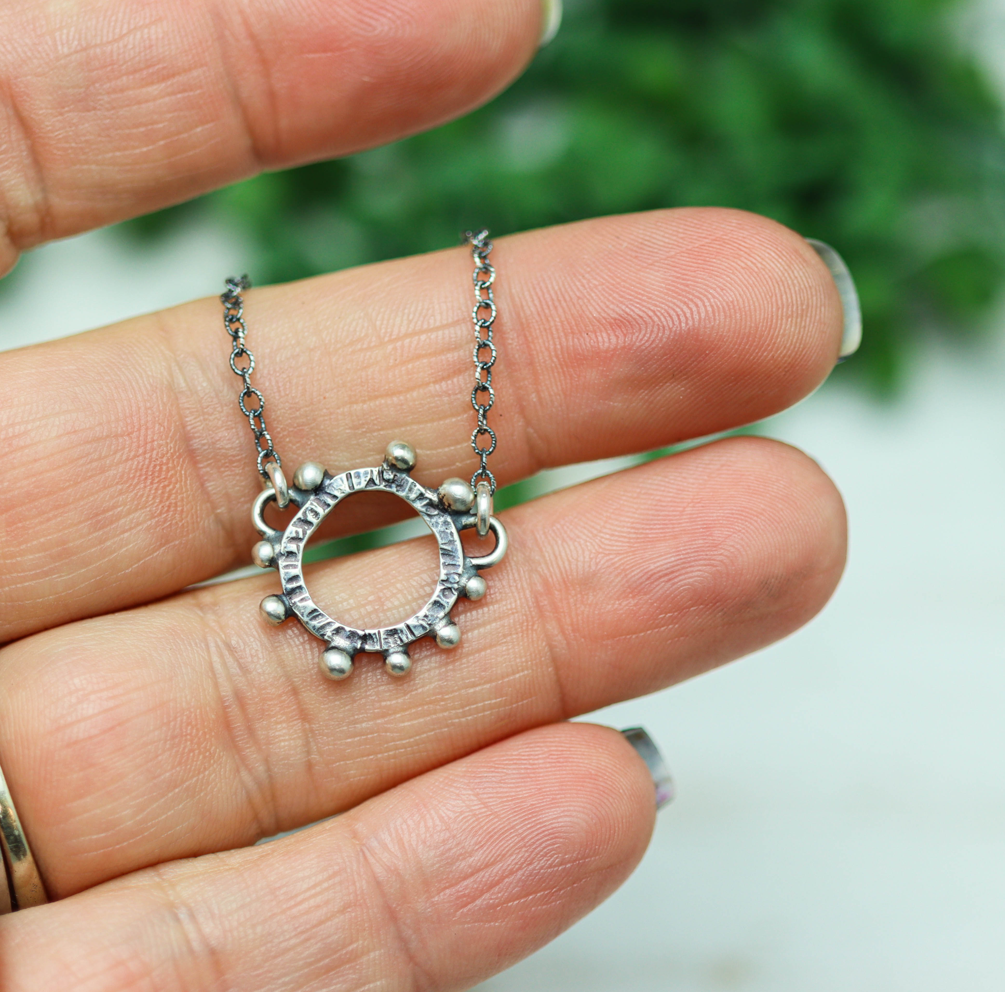 Wonky Circle Sterling Silver Necklace - Small