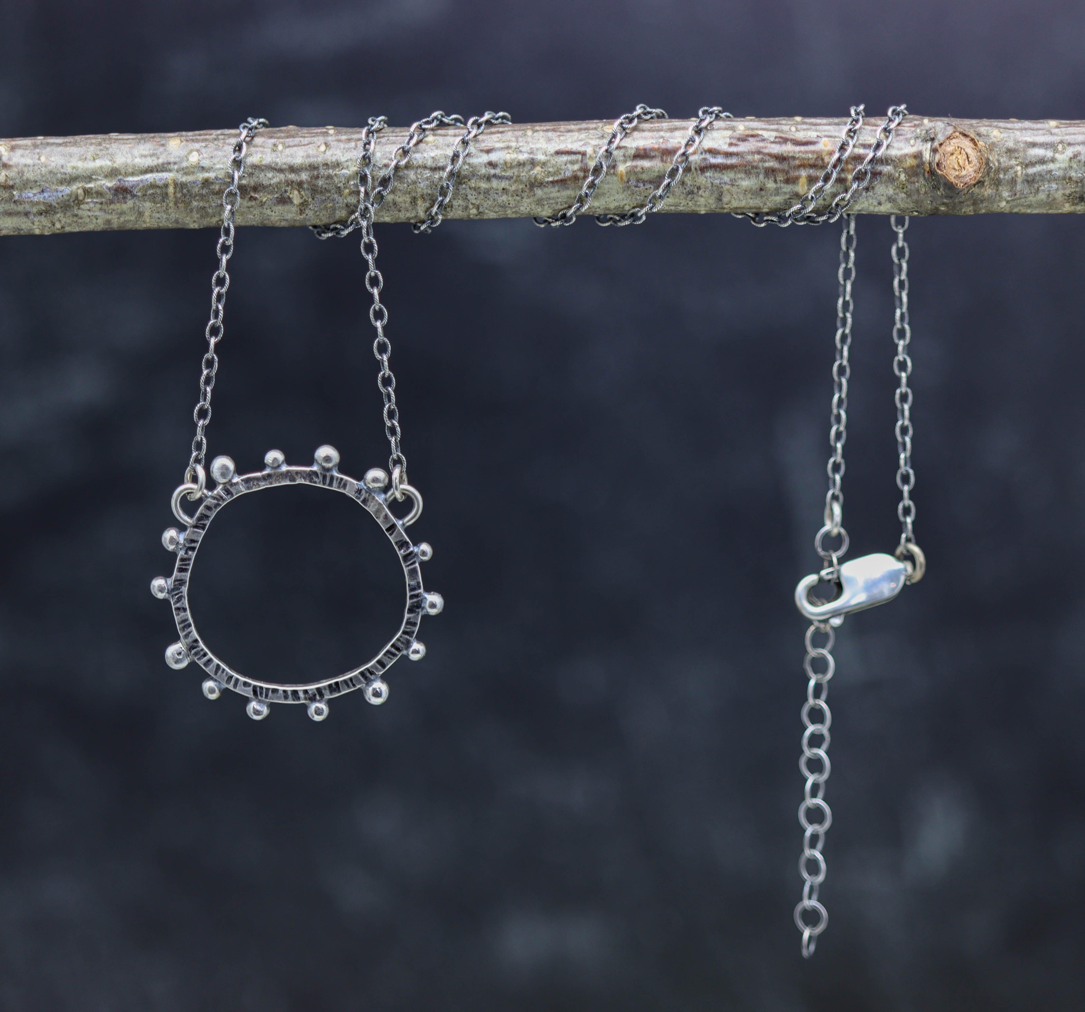 Wonky Circle Sterling Silver Necklace - Extra Large