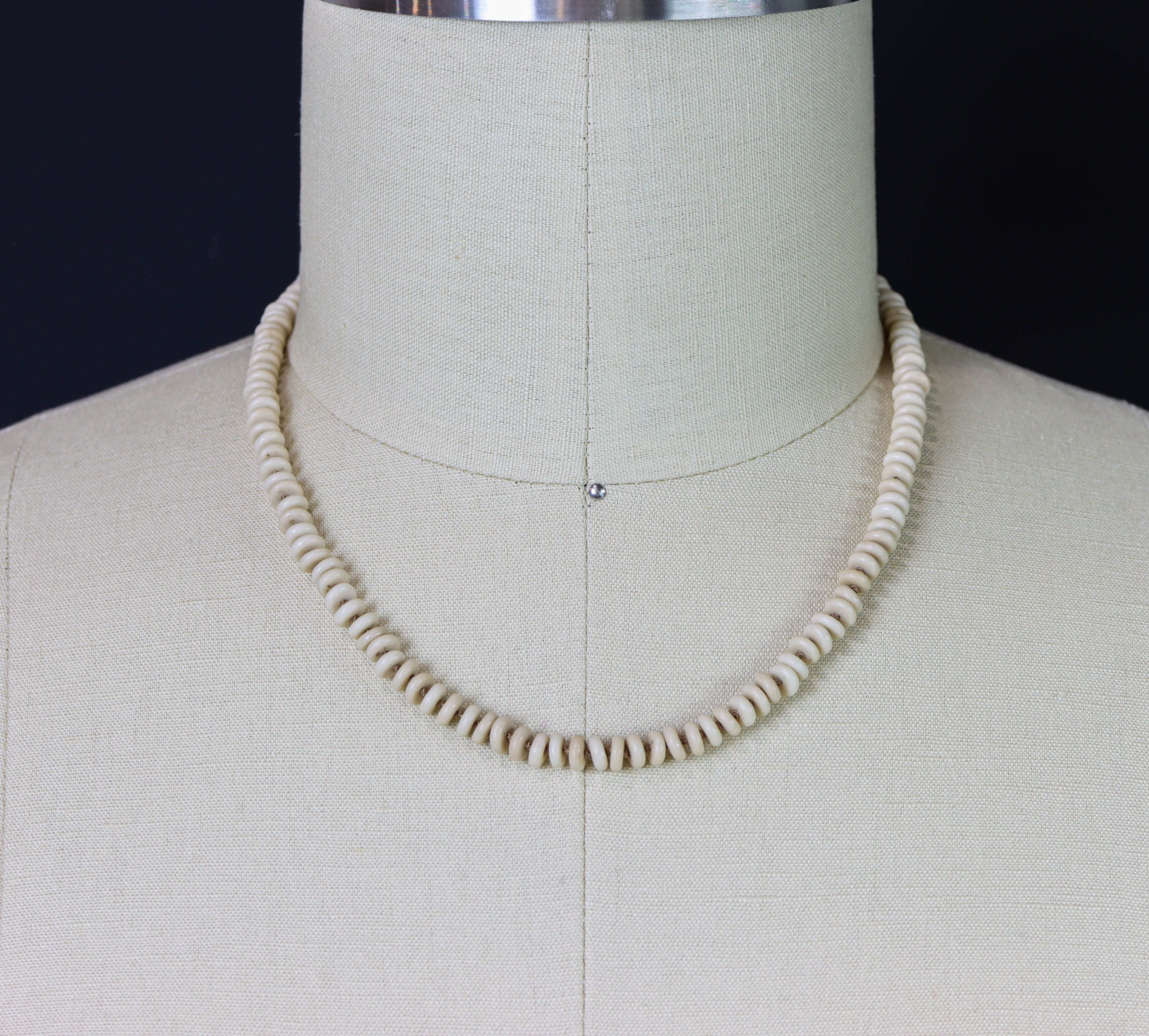 Fossil Jasper Hand Knotted Bead Necklace Sterling Silver