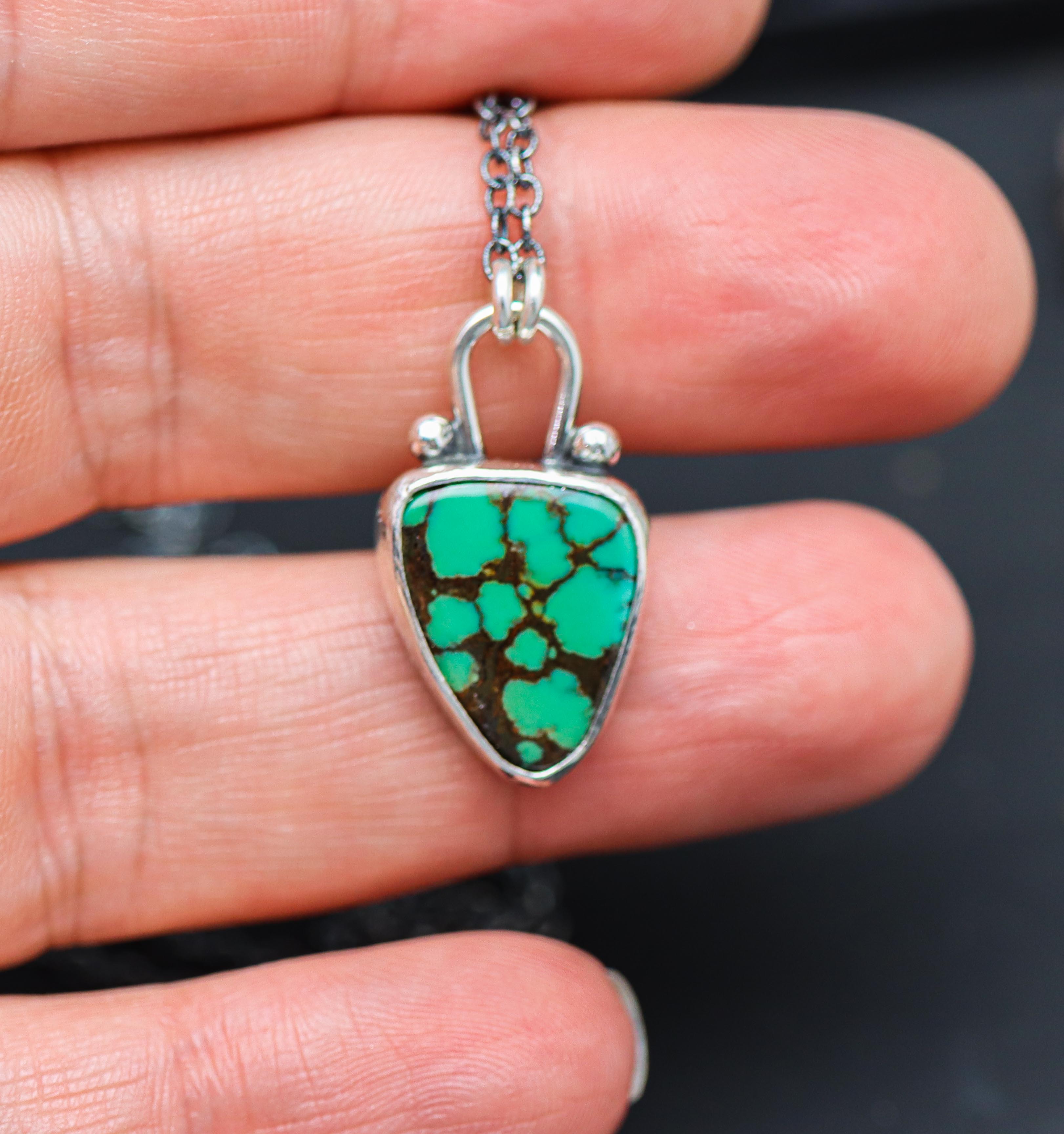 Bao Canyon Turquoise Pendant Necklace Sterling Silver