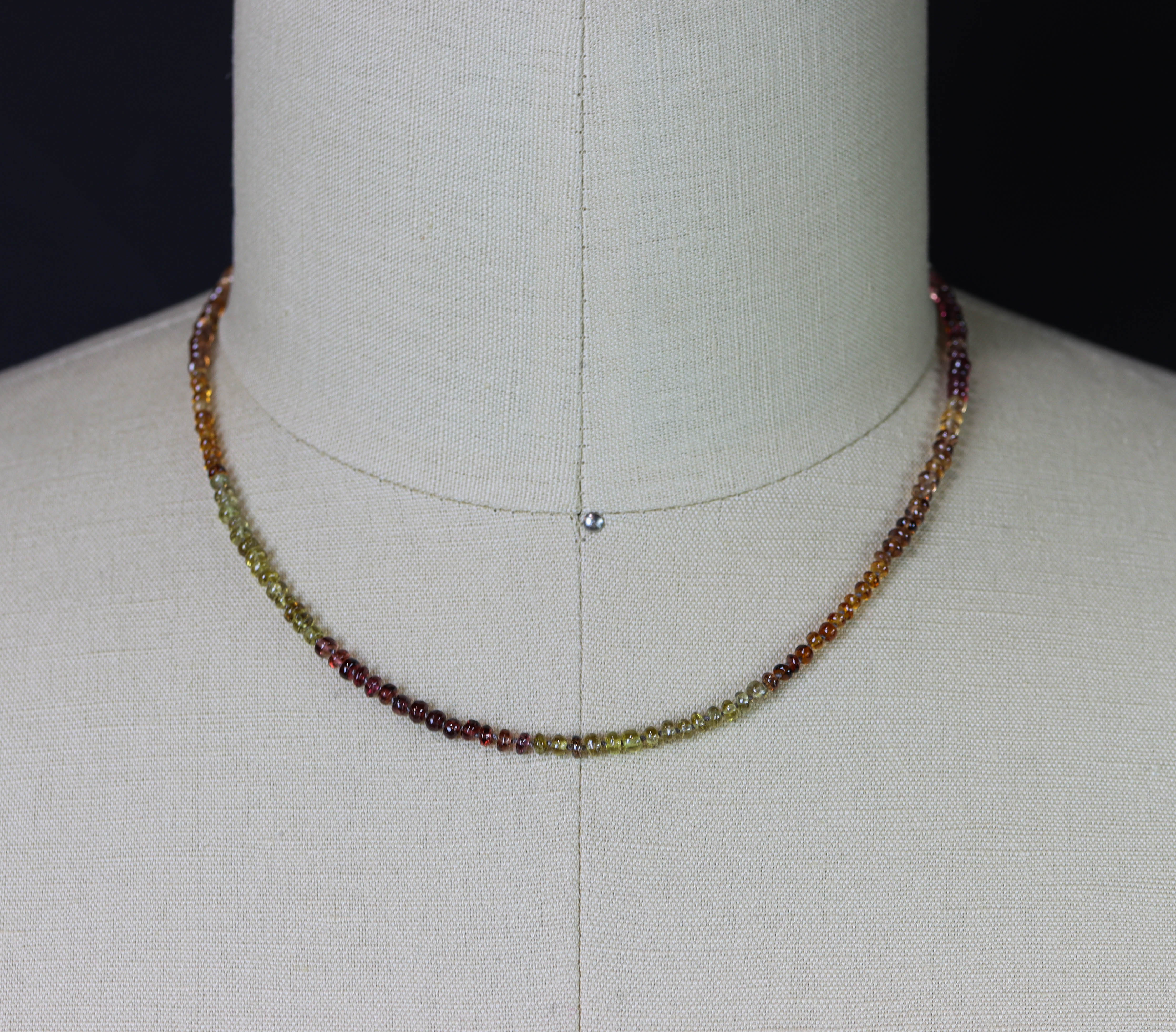 Tundra Sapphire Hand Knotted Bead Necklace Sterling Silver