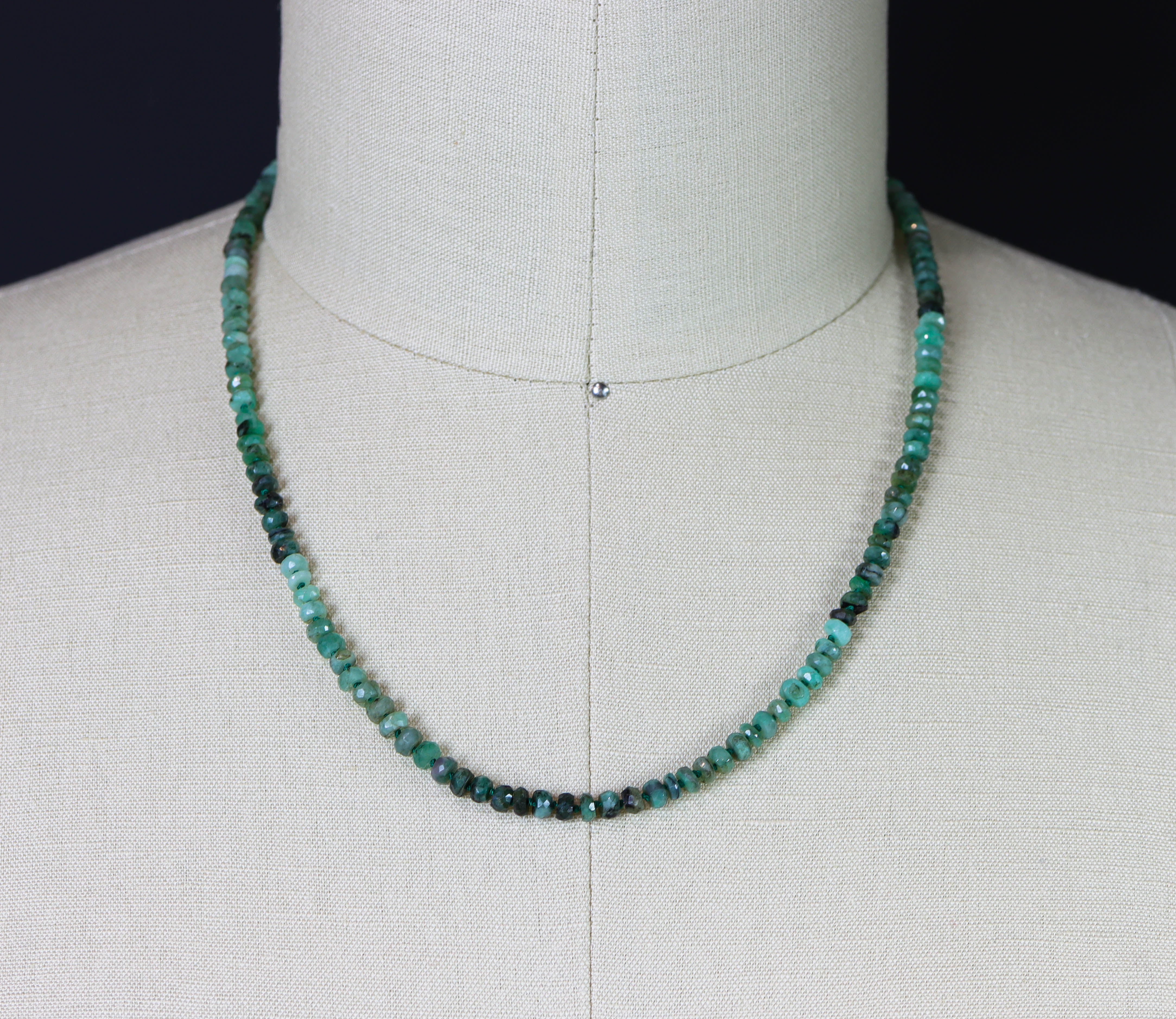 Rare Teal Blue Grandidierite Hand Knotted Bead Necklace Sterling Silver
