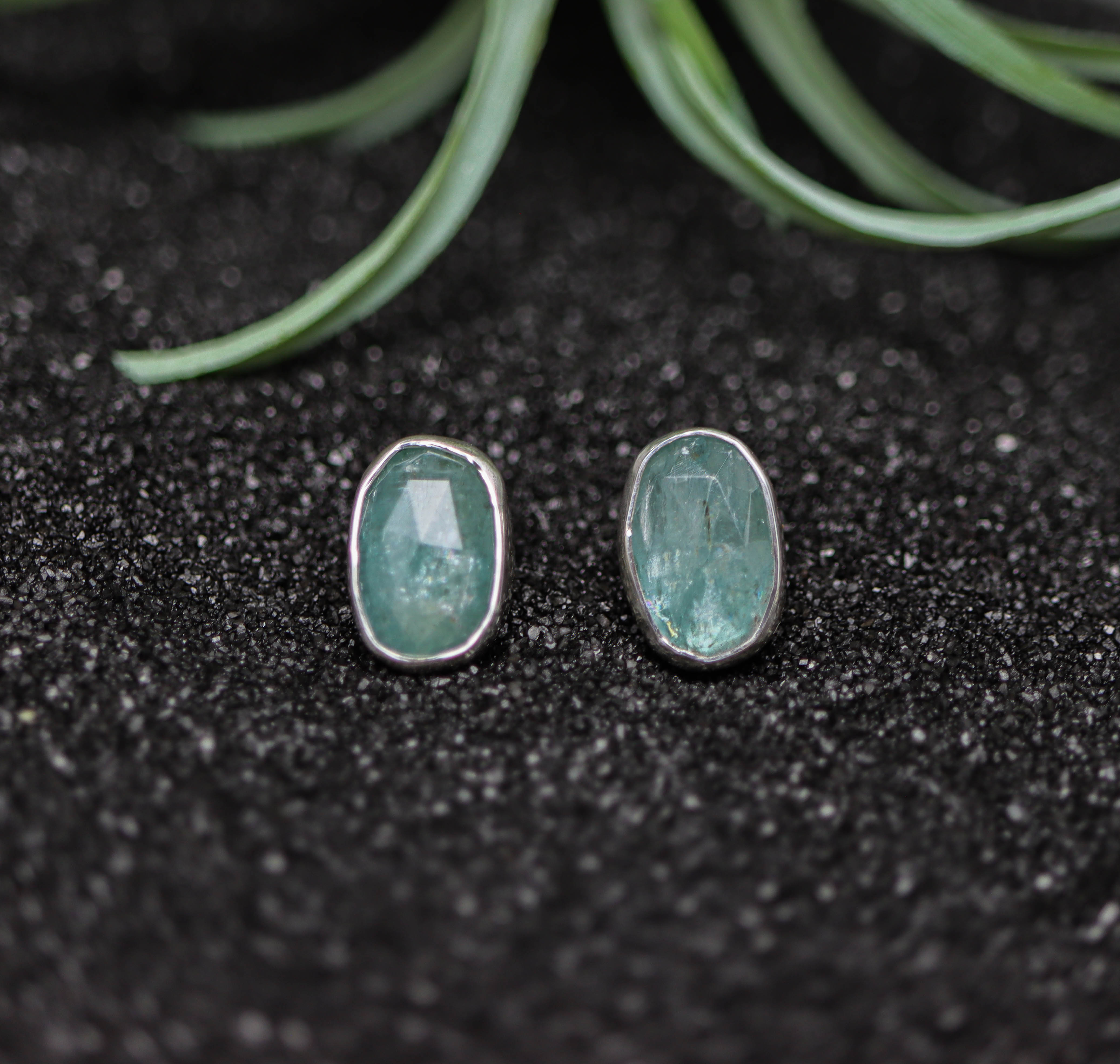 Kyanite Stud Earrings Sterling Silver