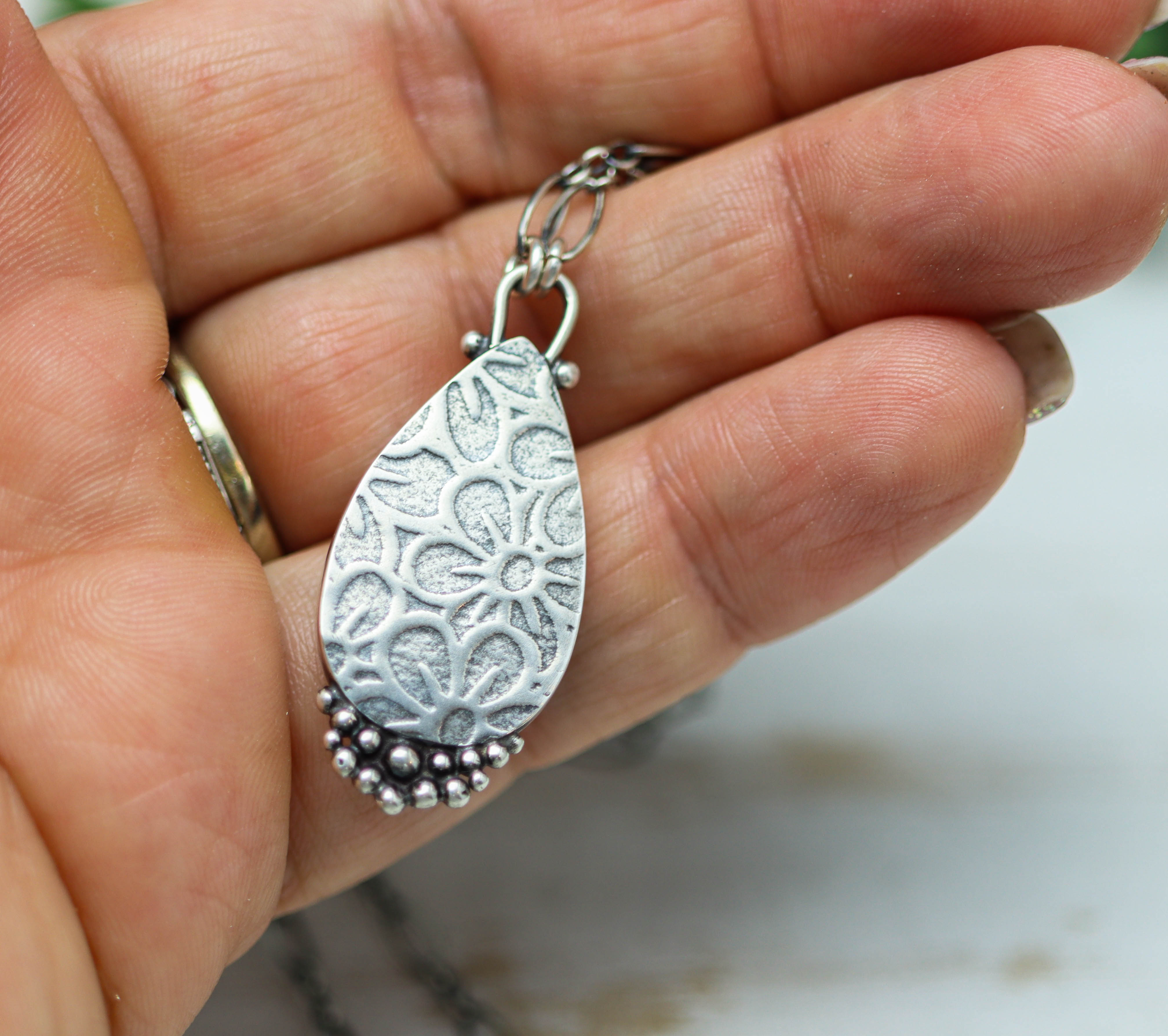 Blue Lapis Lazuli Pendant Necklace Sterling Silver