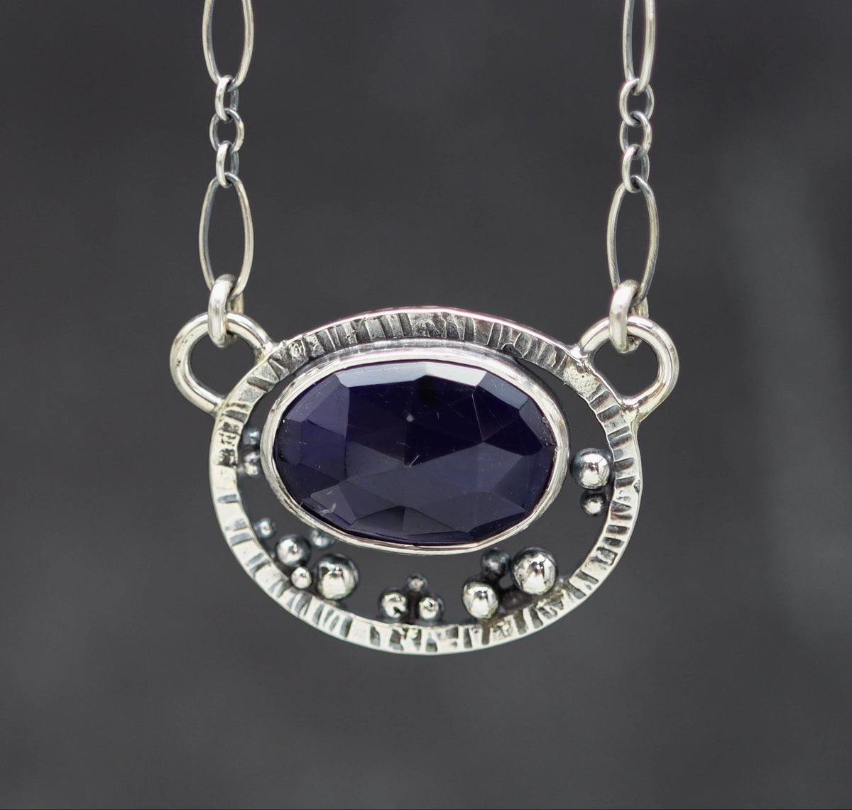 Iolite Pendant Necklace Sterling Silver