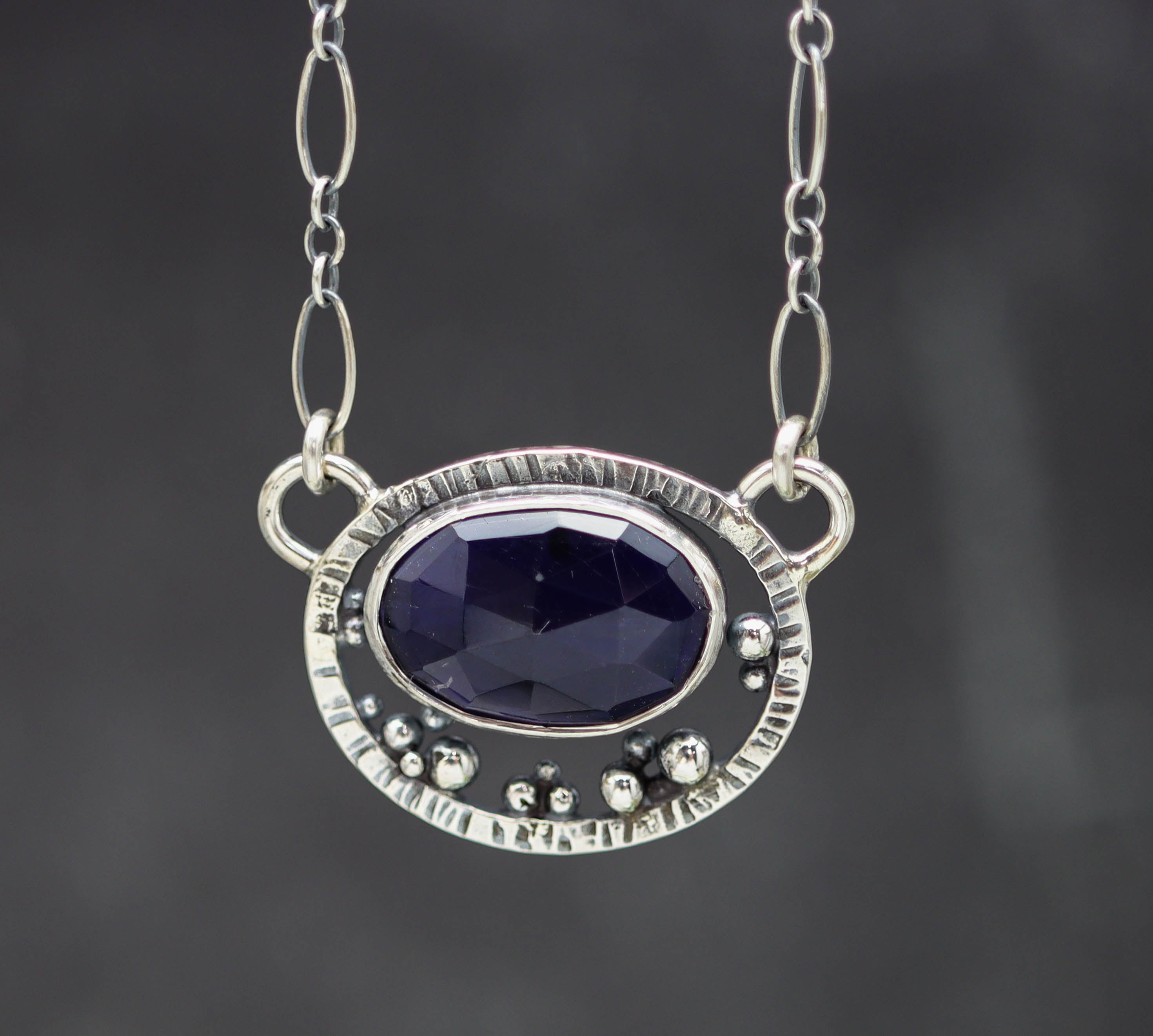 Iolite Pendant Necklace Sterling Silver