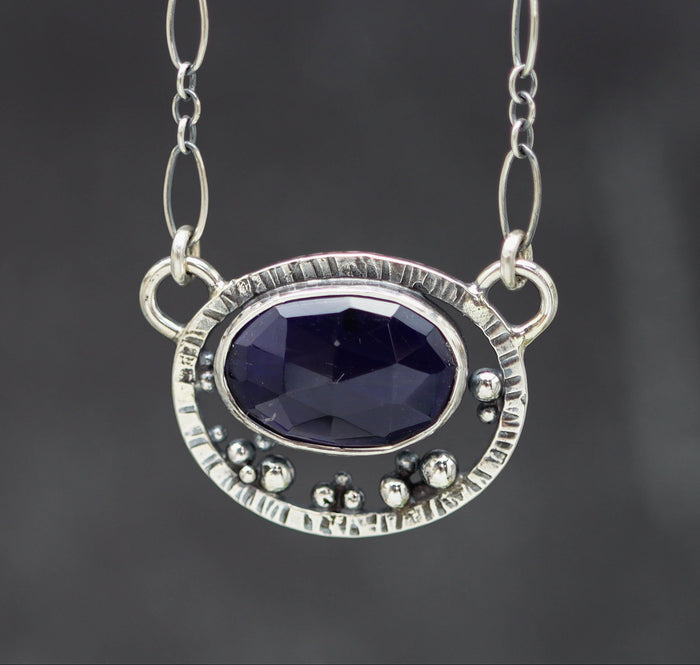 Iolite Pendant Necklace Sterling Silver