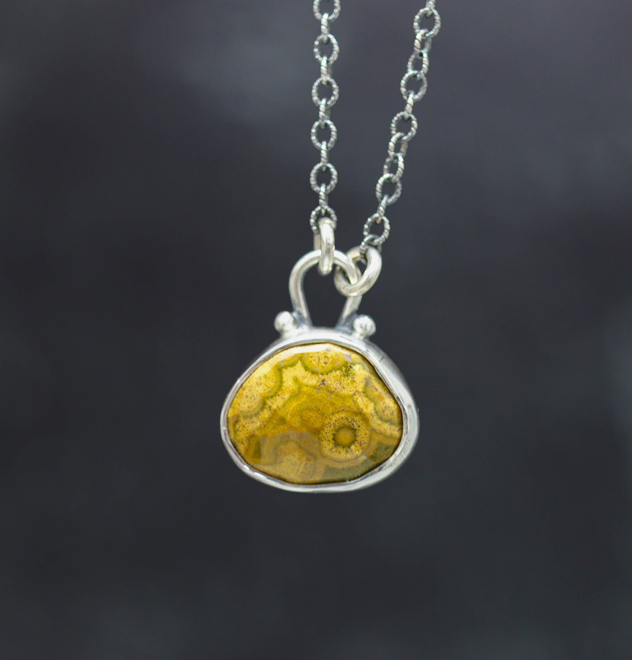 Ocean Jasper Petite Pendant Necklace in Sterling Silver