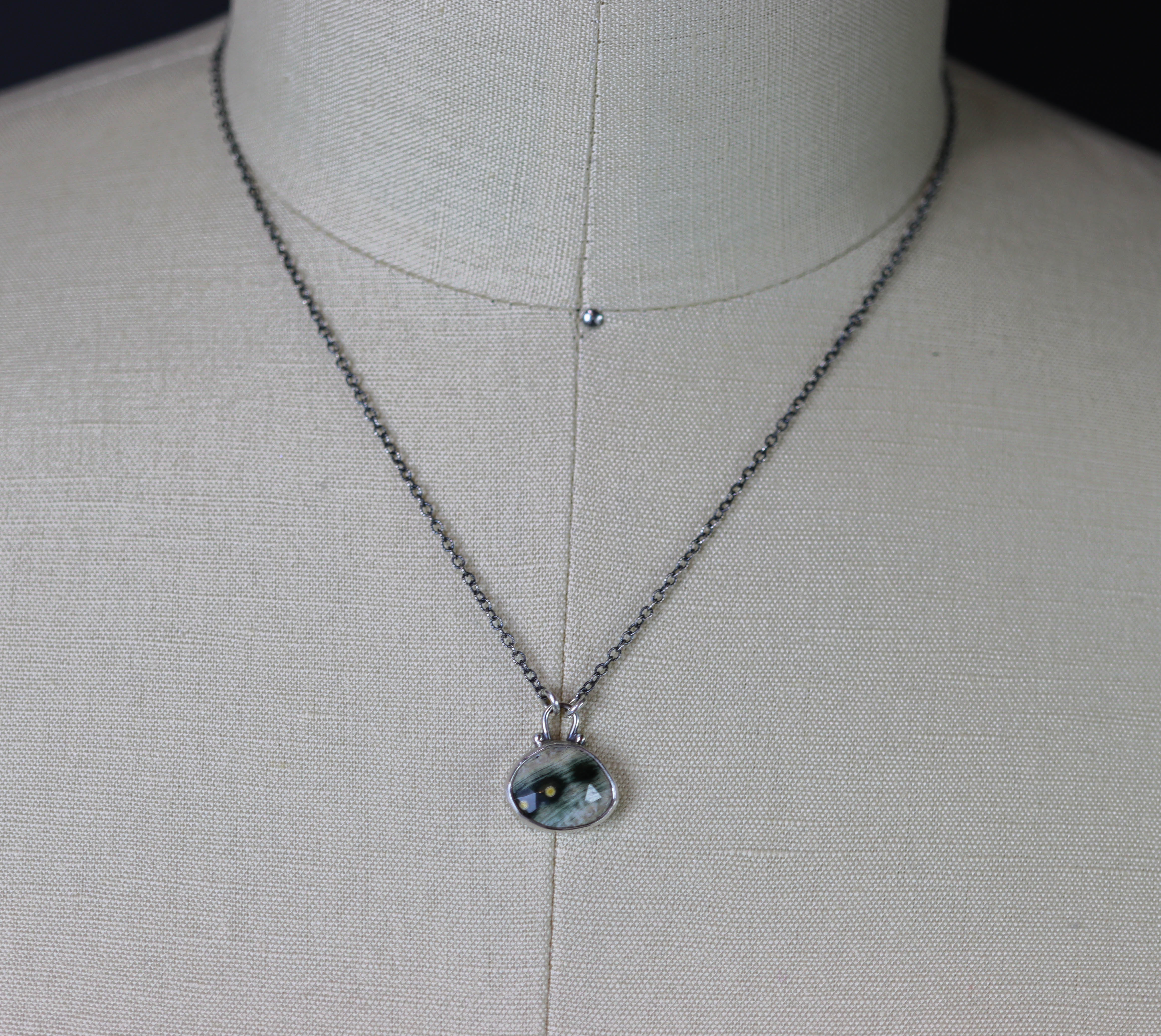 Ocean Jasper Petite Pendant Necklace in Sterling Silver