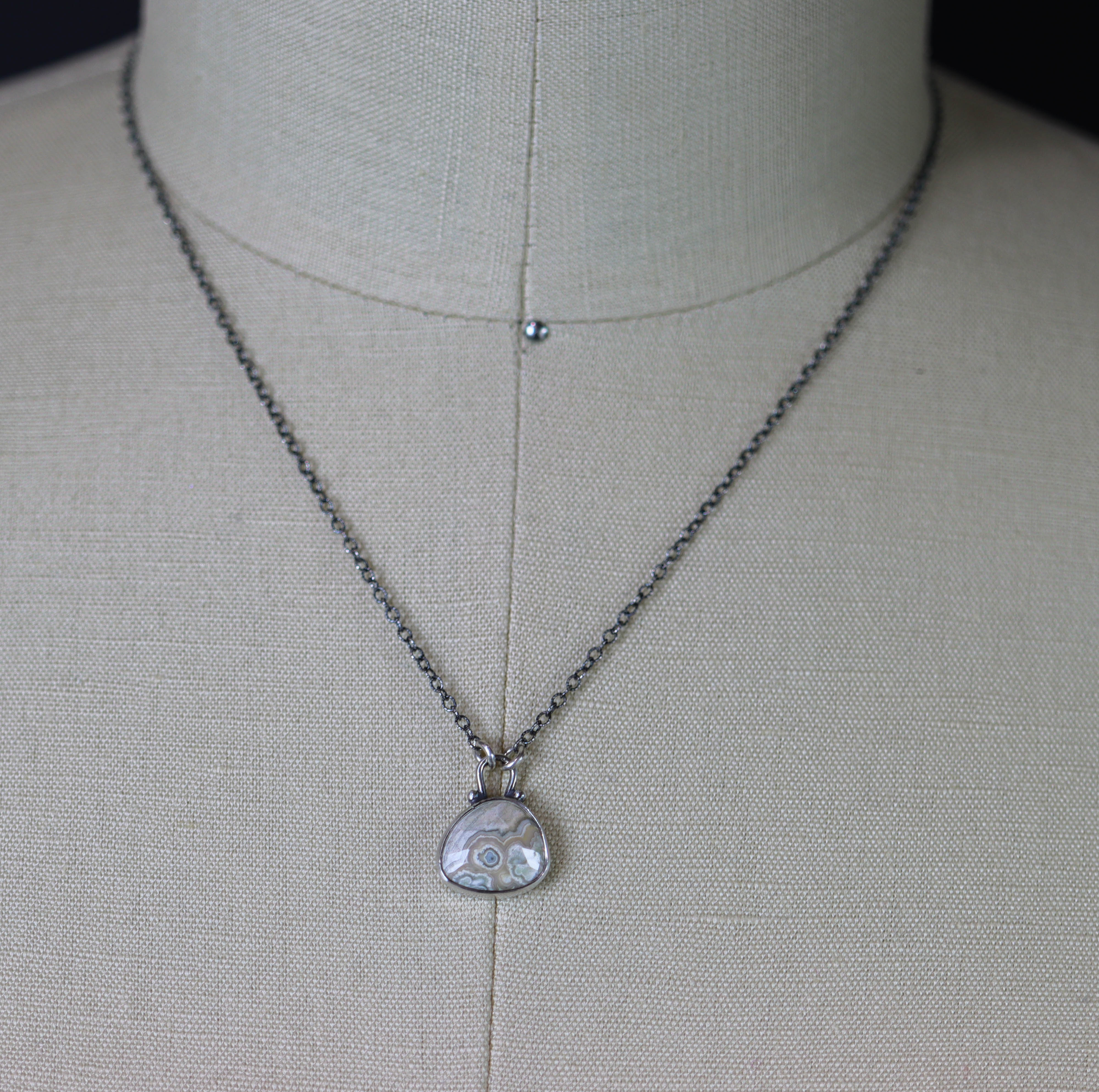 Ocean Jasper Petite Pendant Necklace in Sterling Silver
