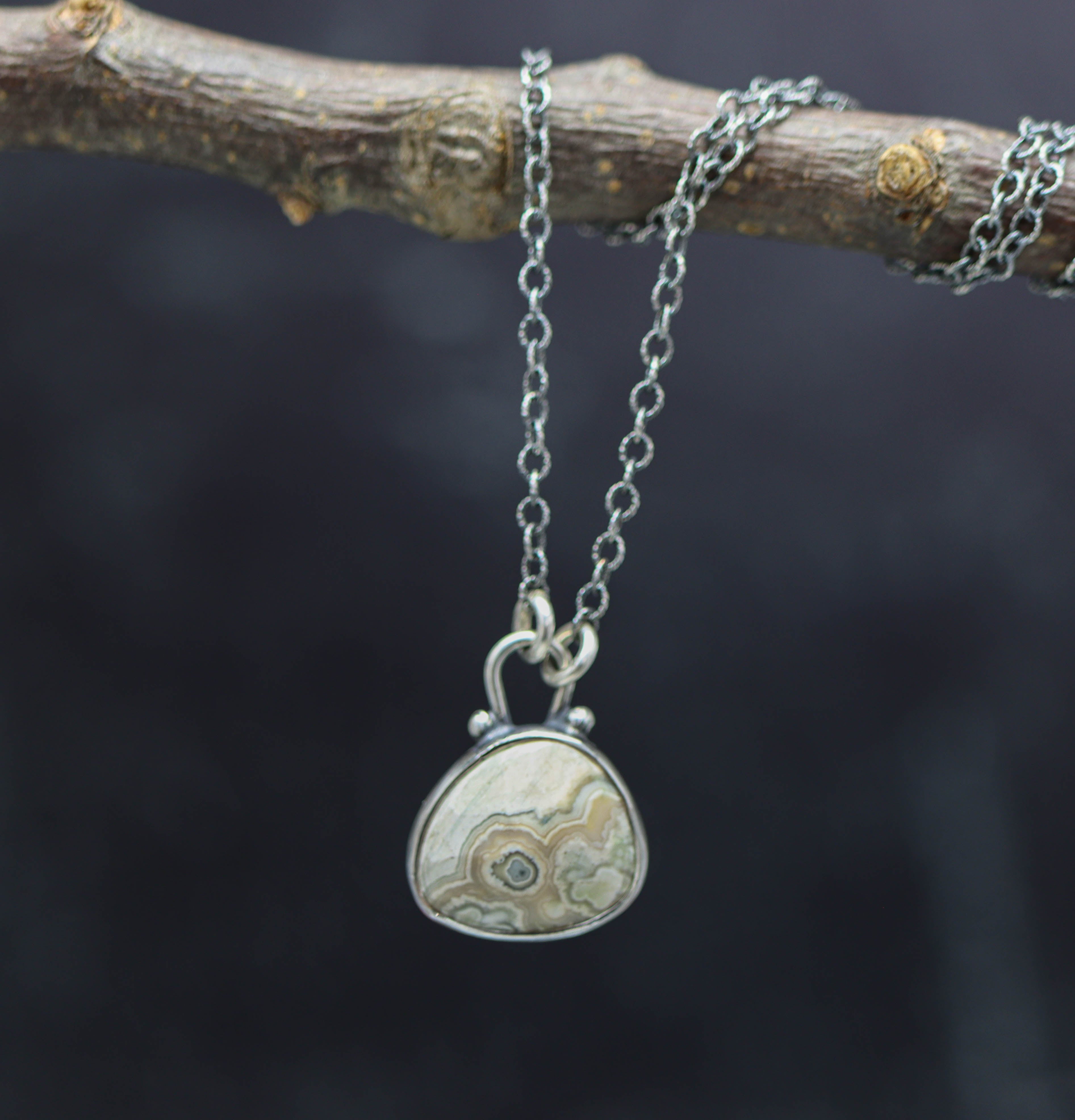 Ocean Jasper Petite Pendant Necklace in Sterling Silver