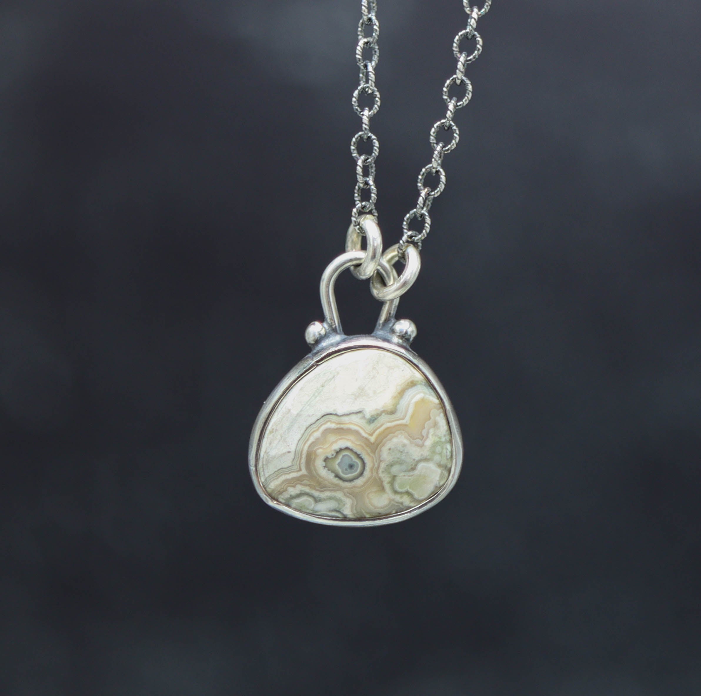 Ocean Jasper Petite Pendant Necklace in Sterling Silver