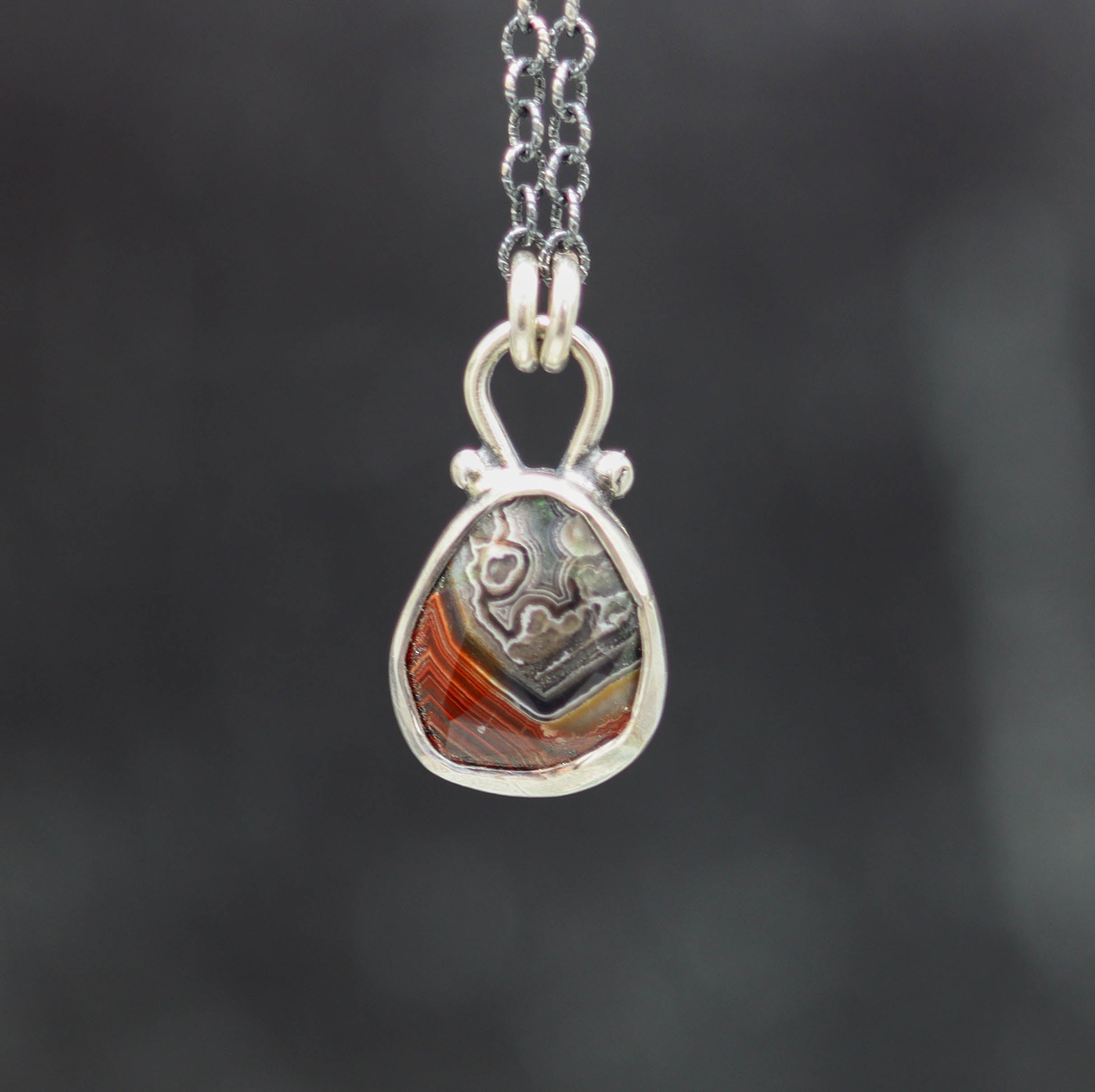 Laguna Agate Petite Pendant Necklace in Sterling Silver