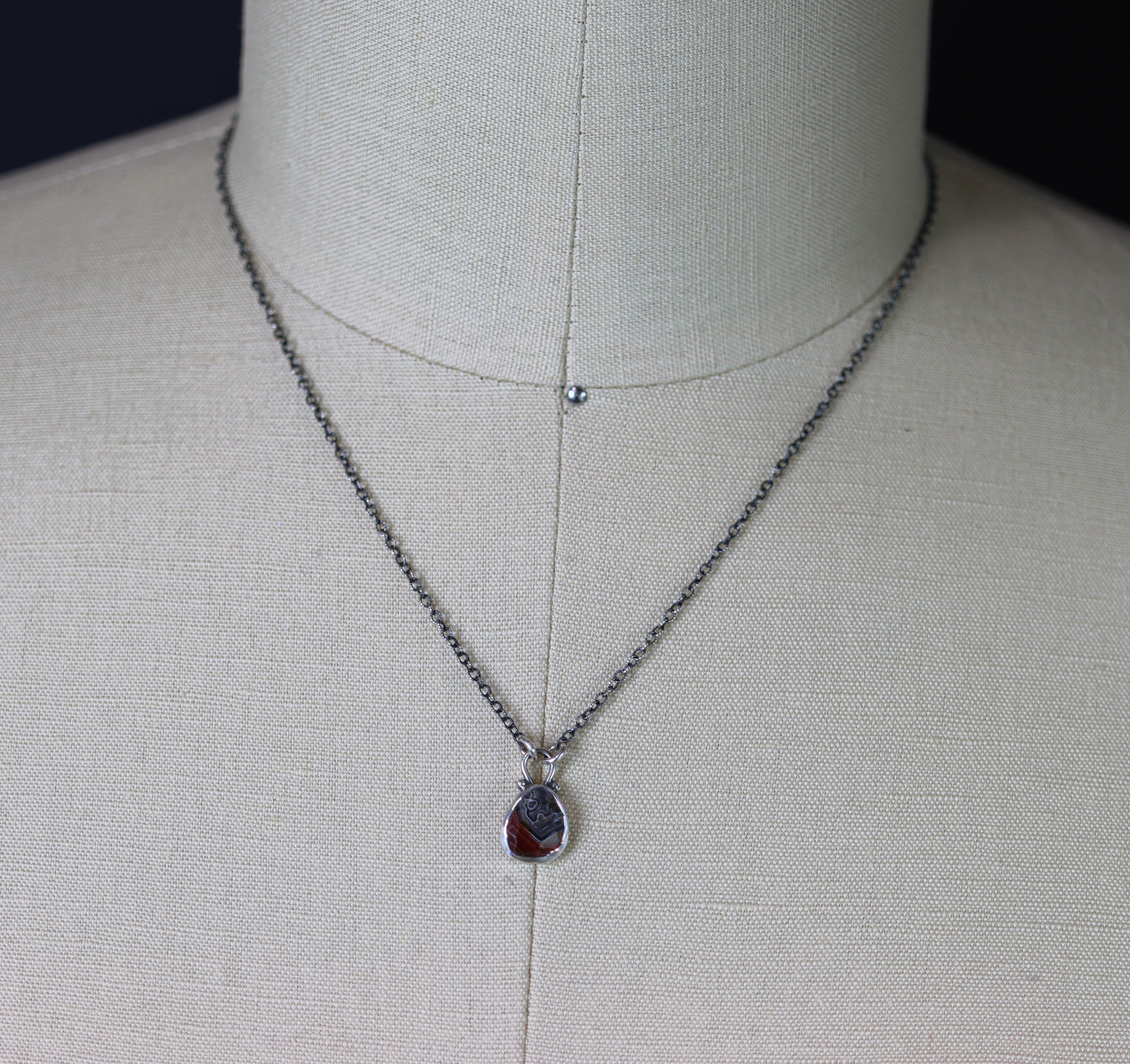 Laguna Agate Petite Pendant Necklace in Sterling Silver