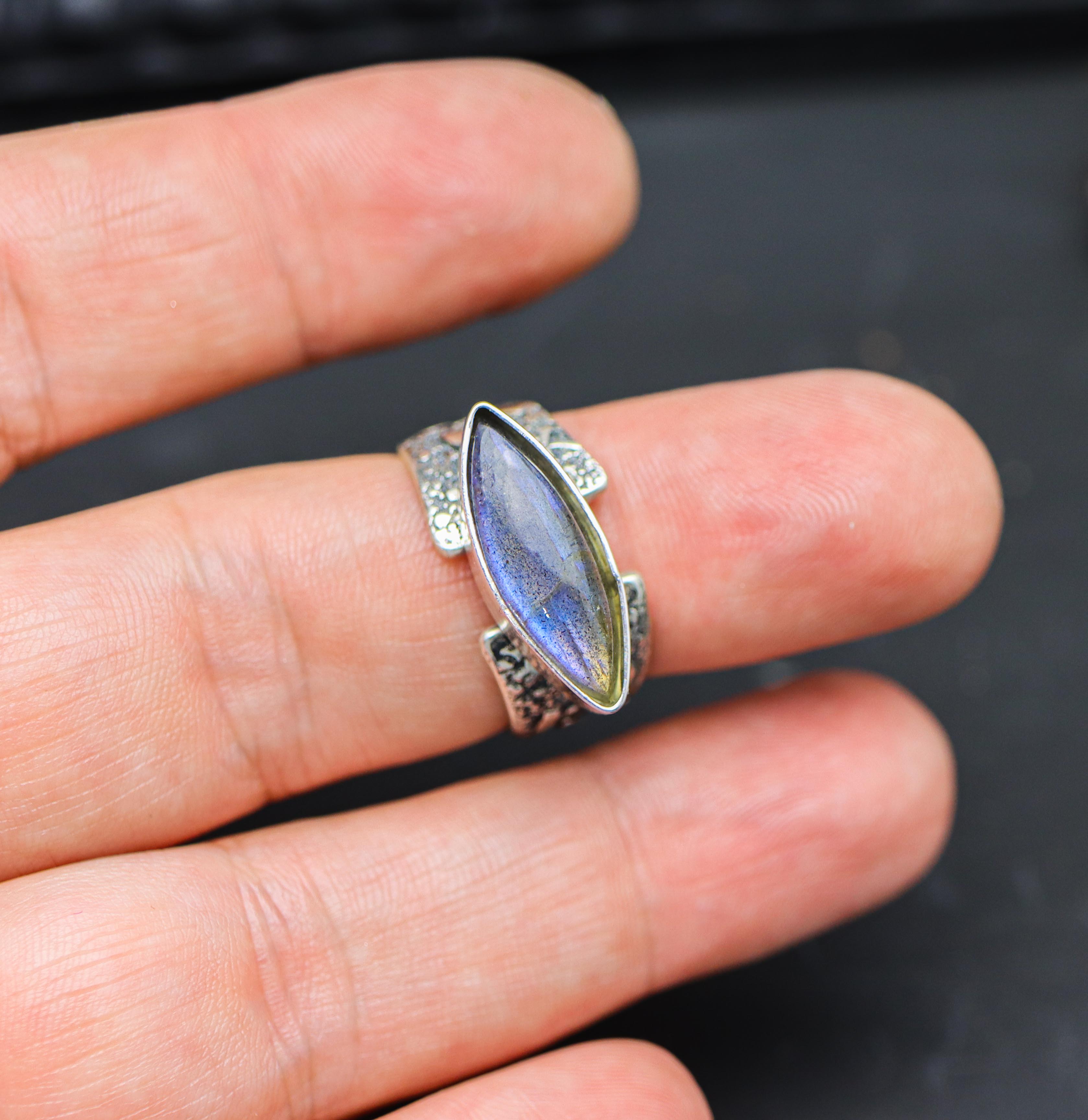 Labradorite Sterling Silver Made to Finish Ring