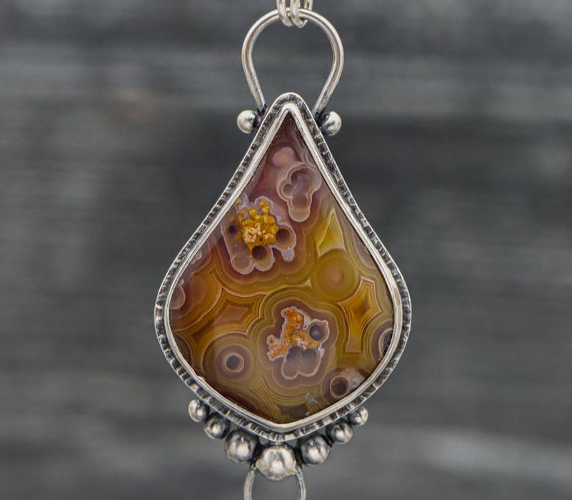 Laguna Agate One Of a Kind Gemstone Necklace Sterling Silver