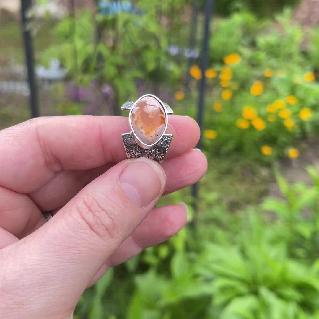 Fire Opal Engagement Ring 