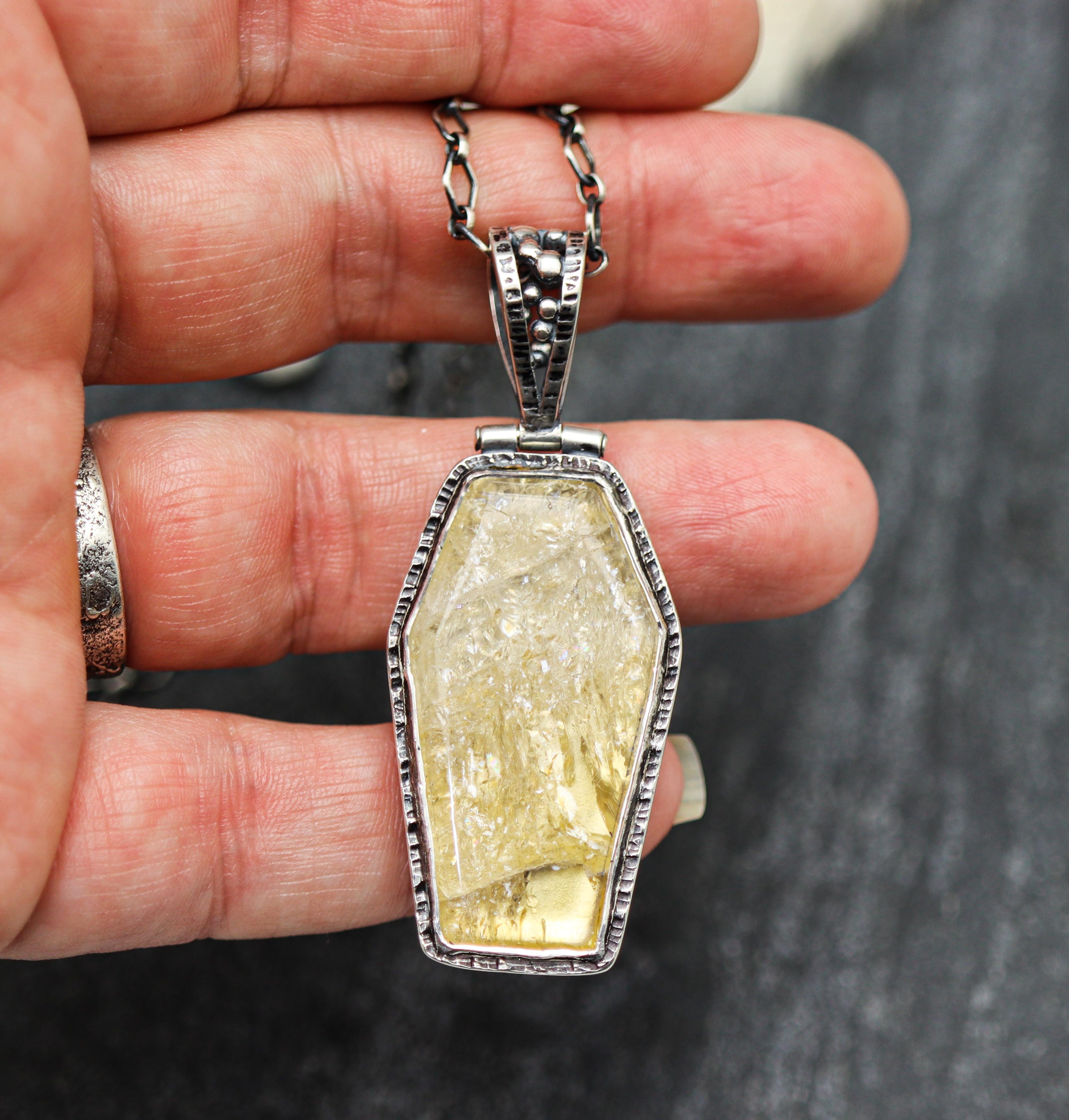 *ON SALE* Citrine Pendant Sterling Silver One Of a Kind Gemstone Necklace