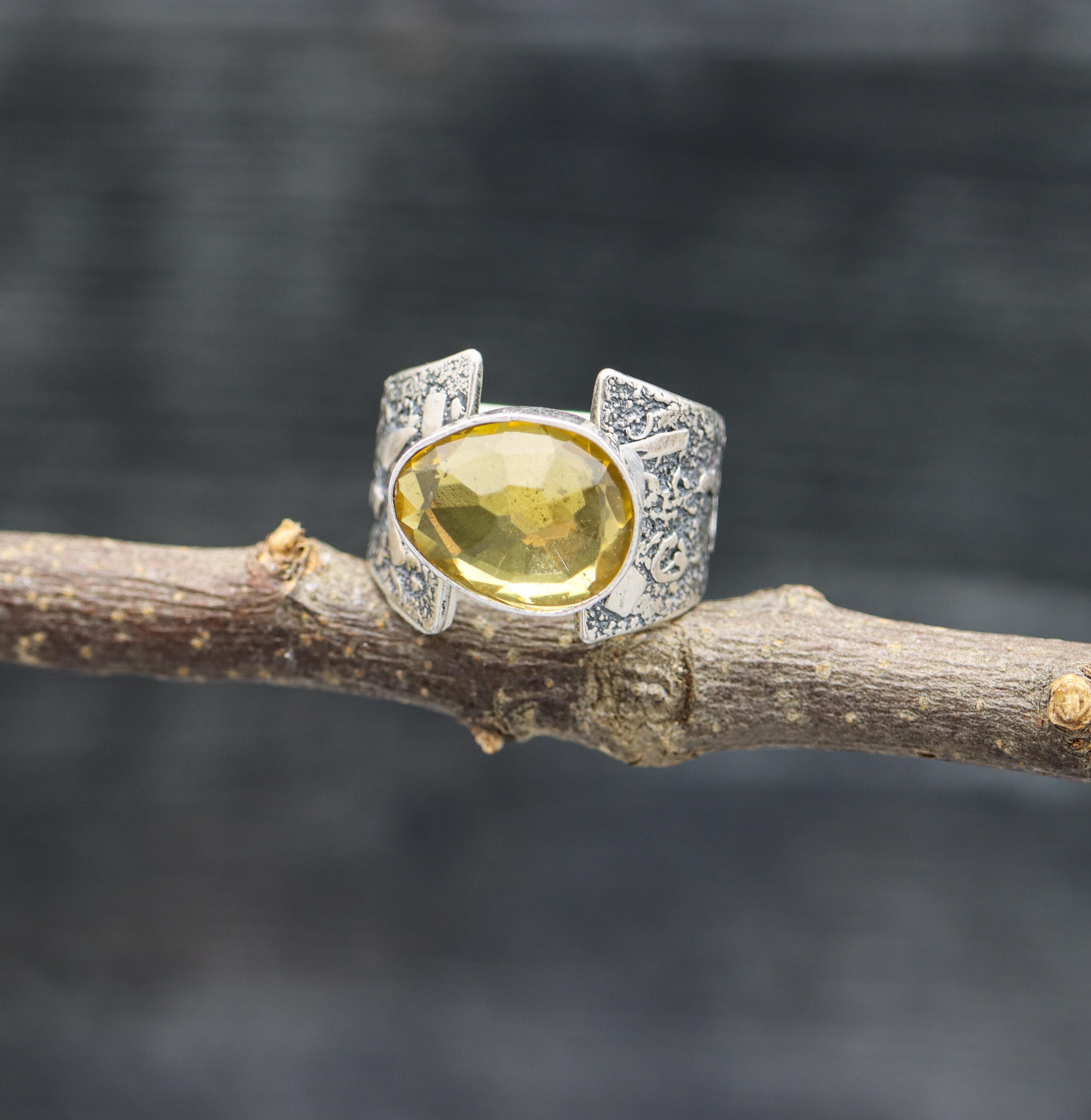 Yellow Citrine Sterling Silver Ring Made to Finish