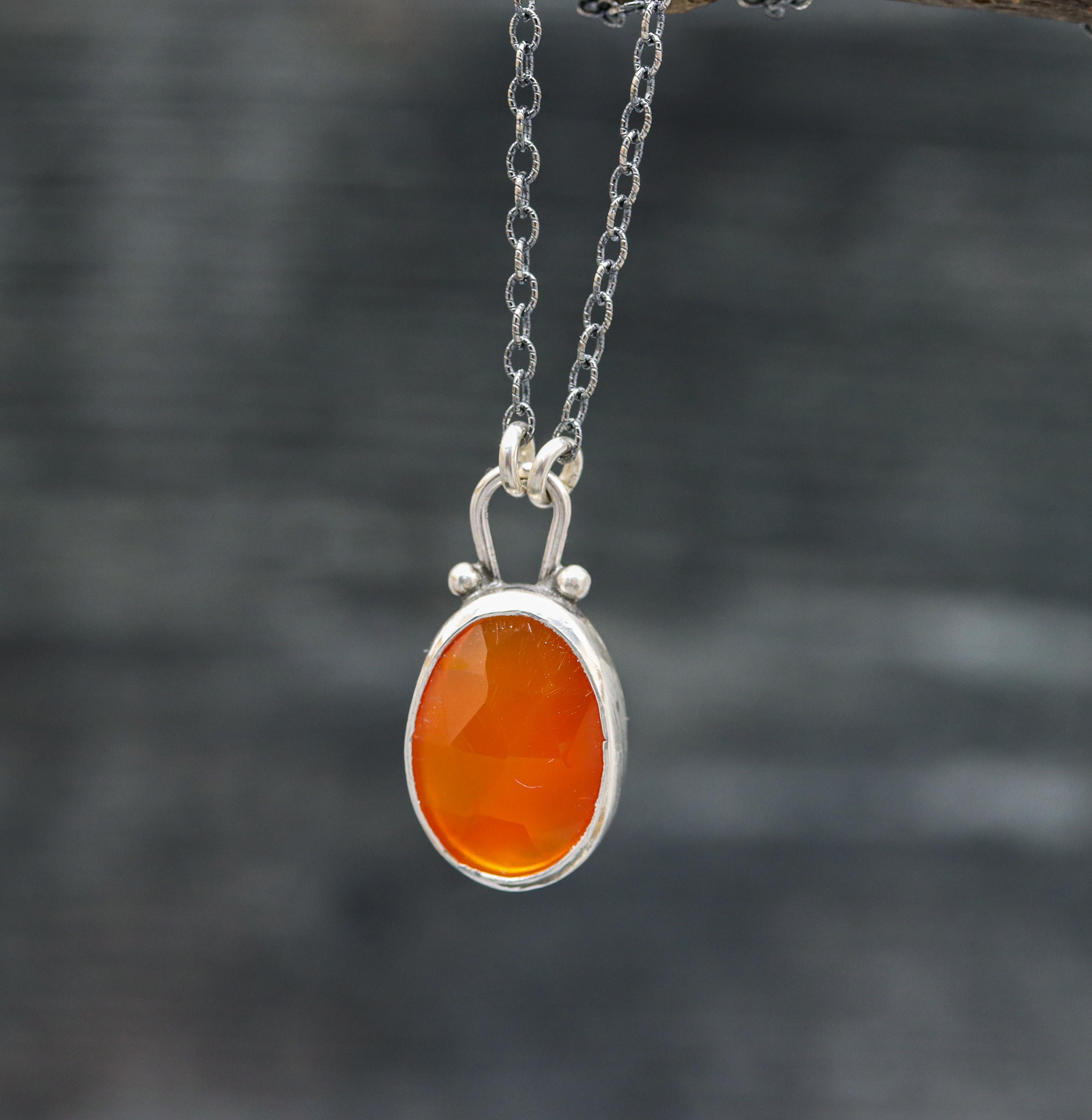 Sterling carnelian fashion necklace